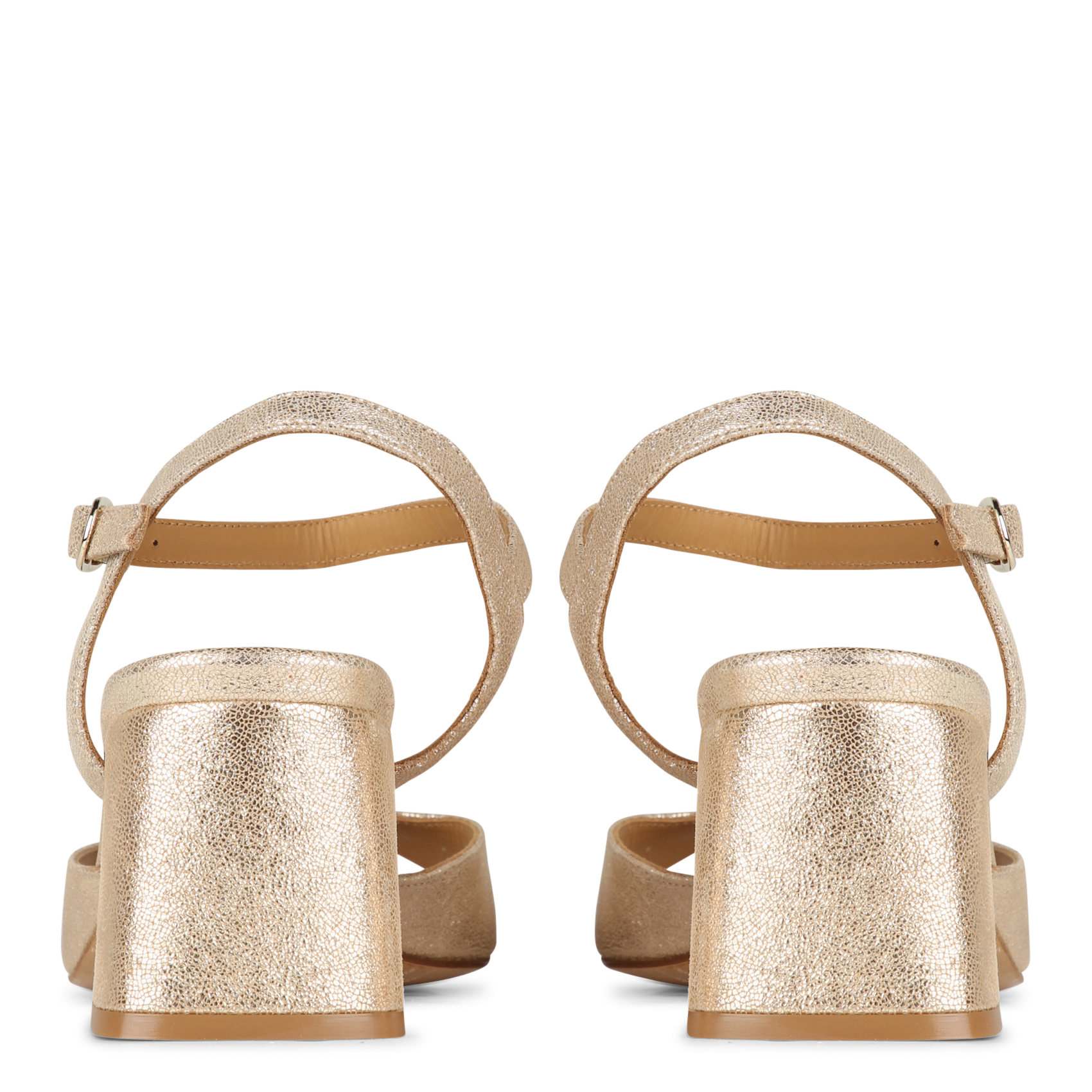 Sandales à talons en cuir métallisé vahina BOBBIES Doré
