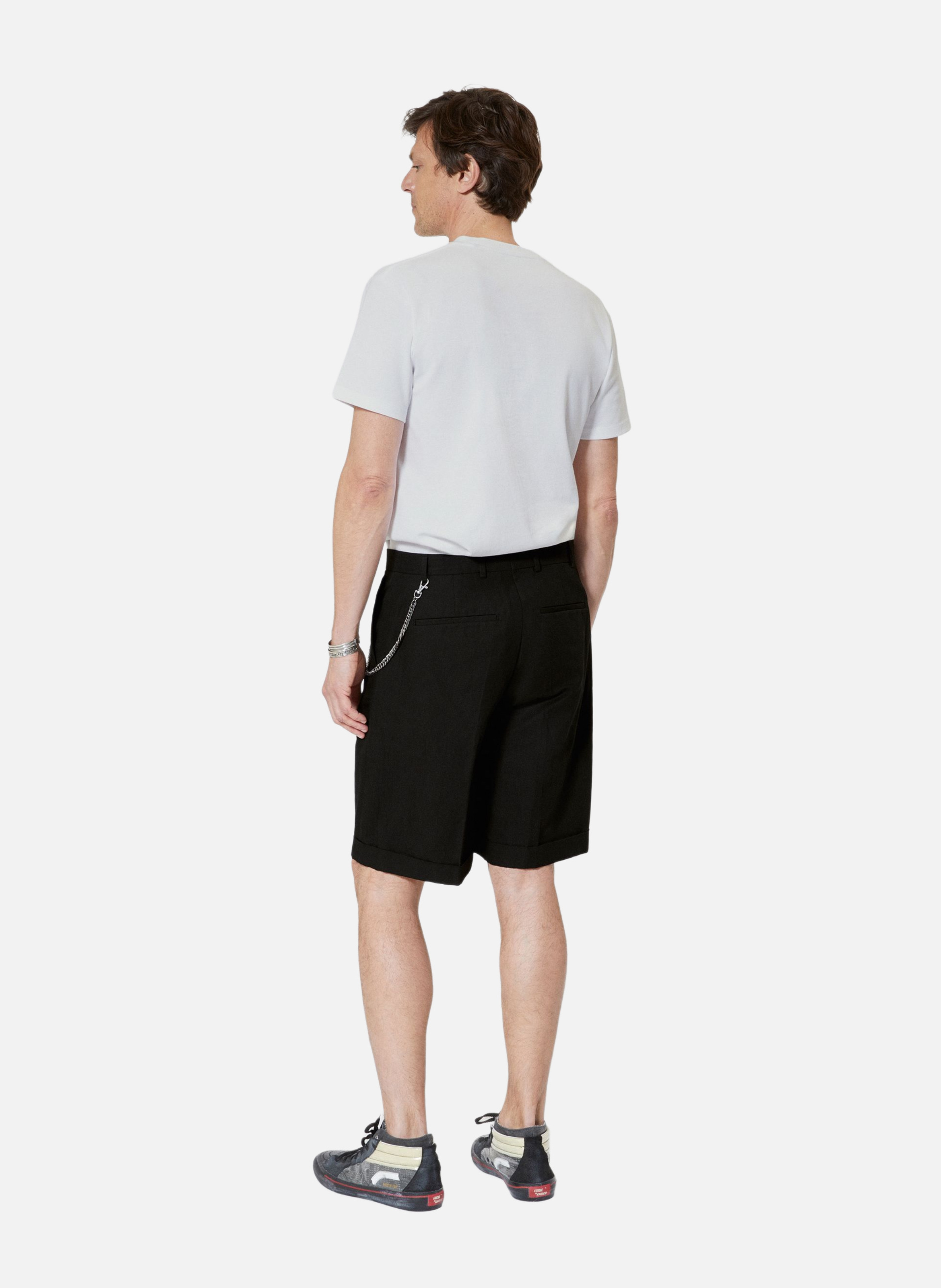 Short à pinces avec chaîne THE KOOPLES Noir