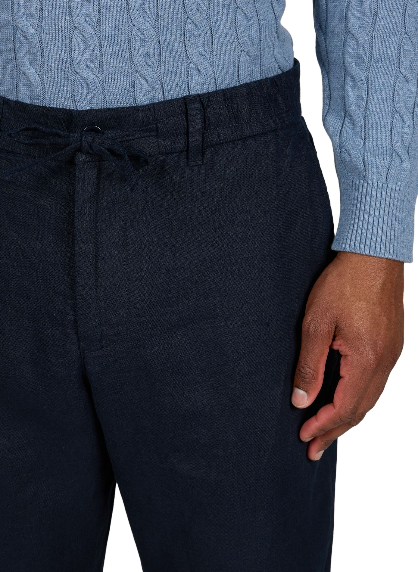 Pantalon droit en lin GANT Bleu
