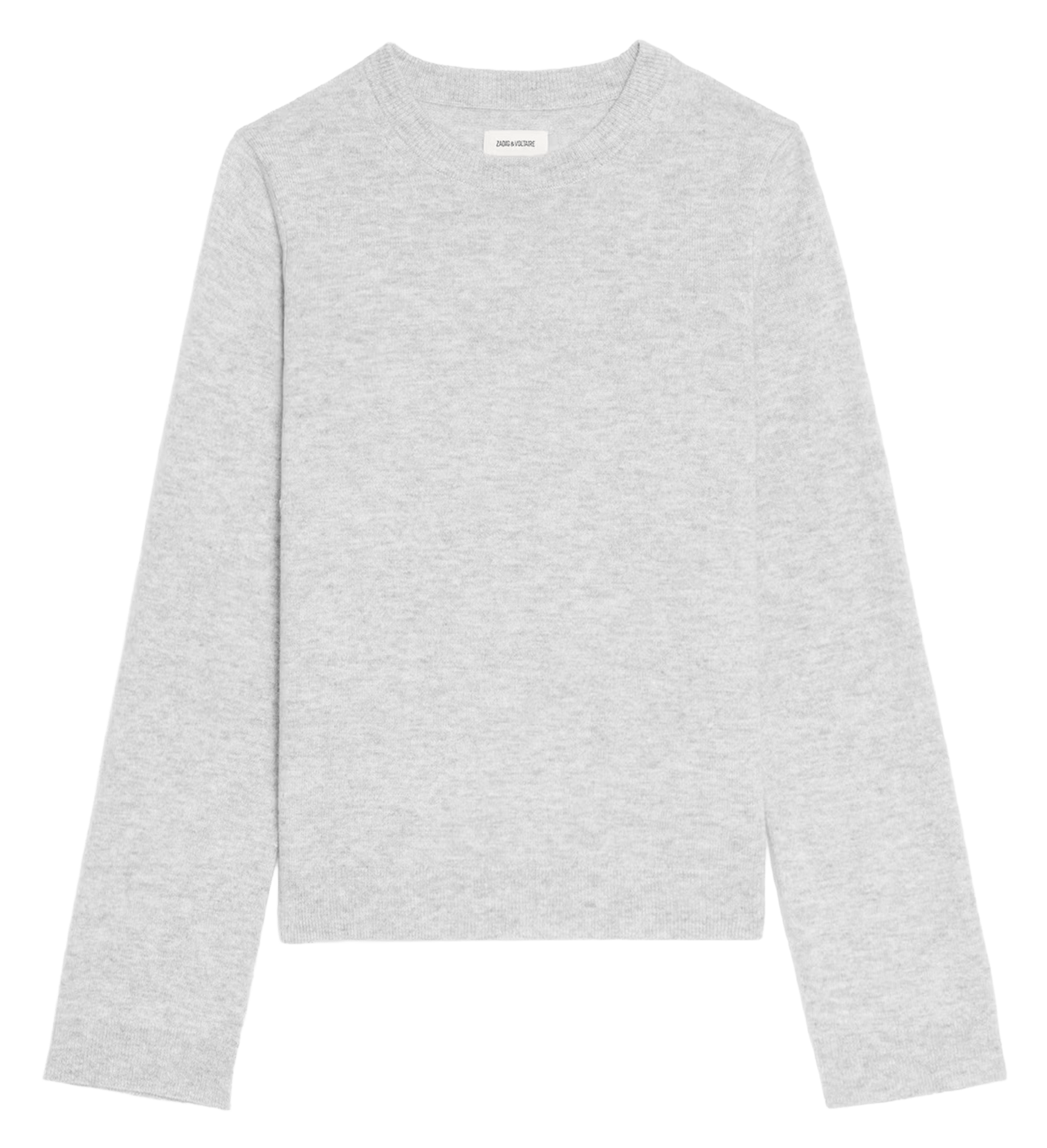 Pull col rond avec patchs en cuir cara ZADIG&VOLTAIRE Gris