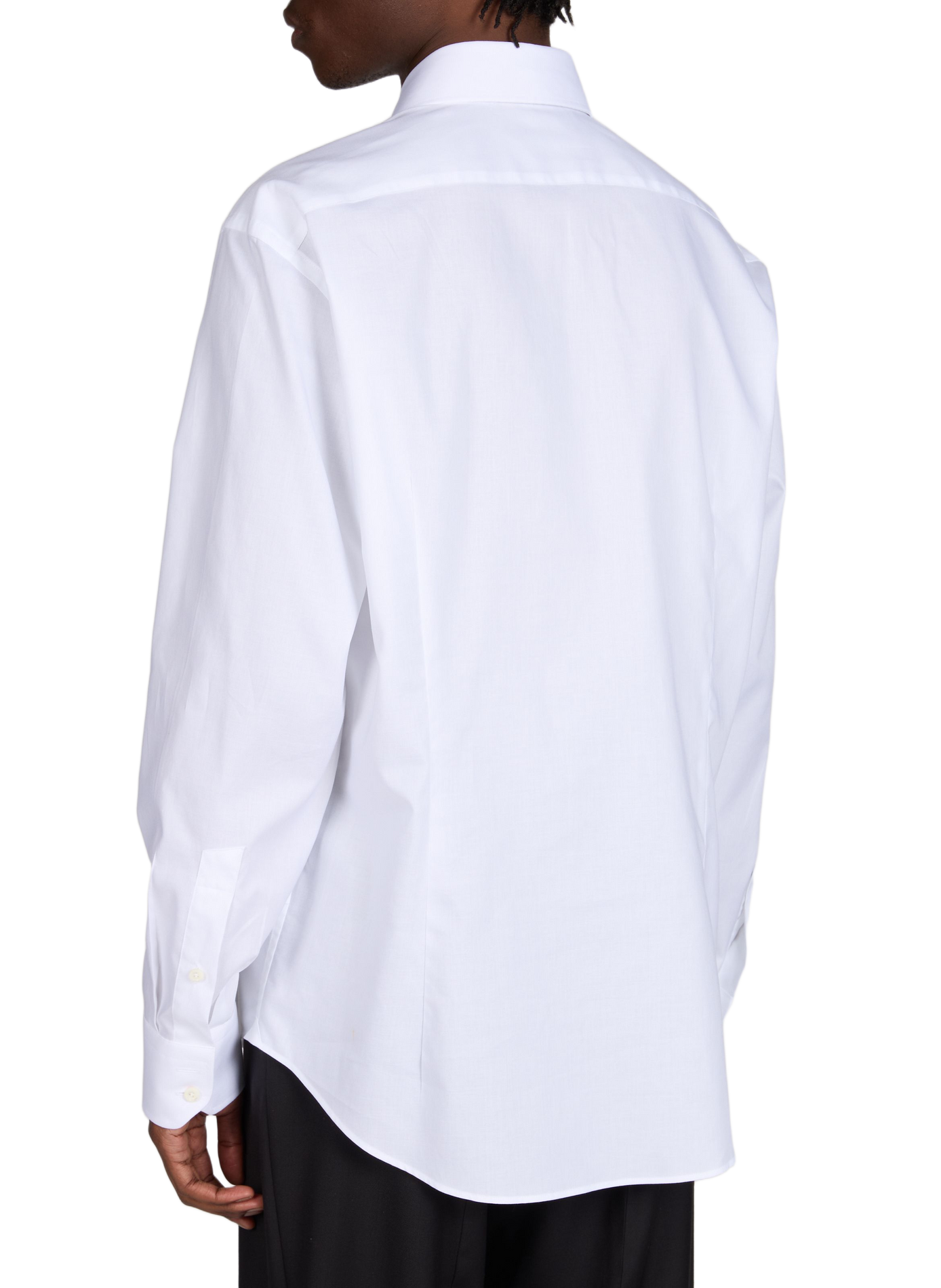 Effen getailleerd overhemd van katoen VAN LAACK Wit