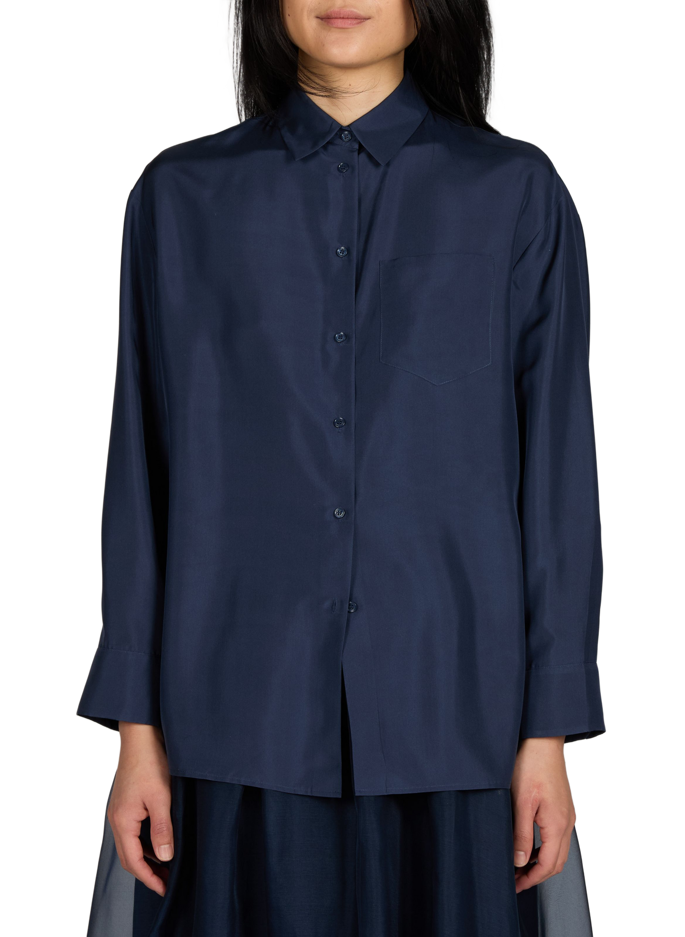 Straight silk habotai blouse MAX MARA WEEK END Blue