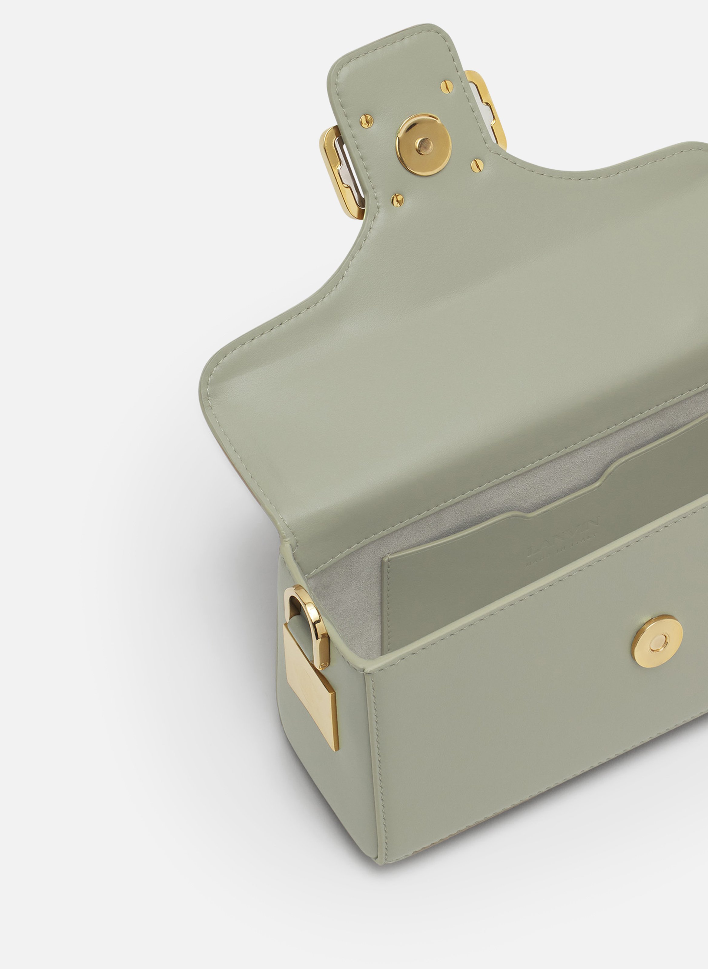 Sac pencil cat nano en cuir et strass LANVIN Blanc