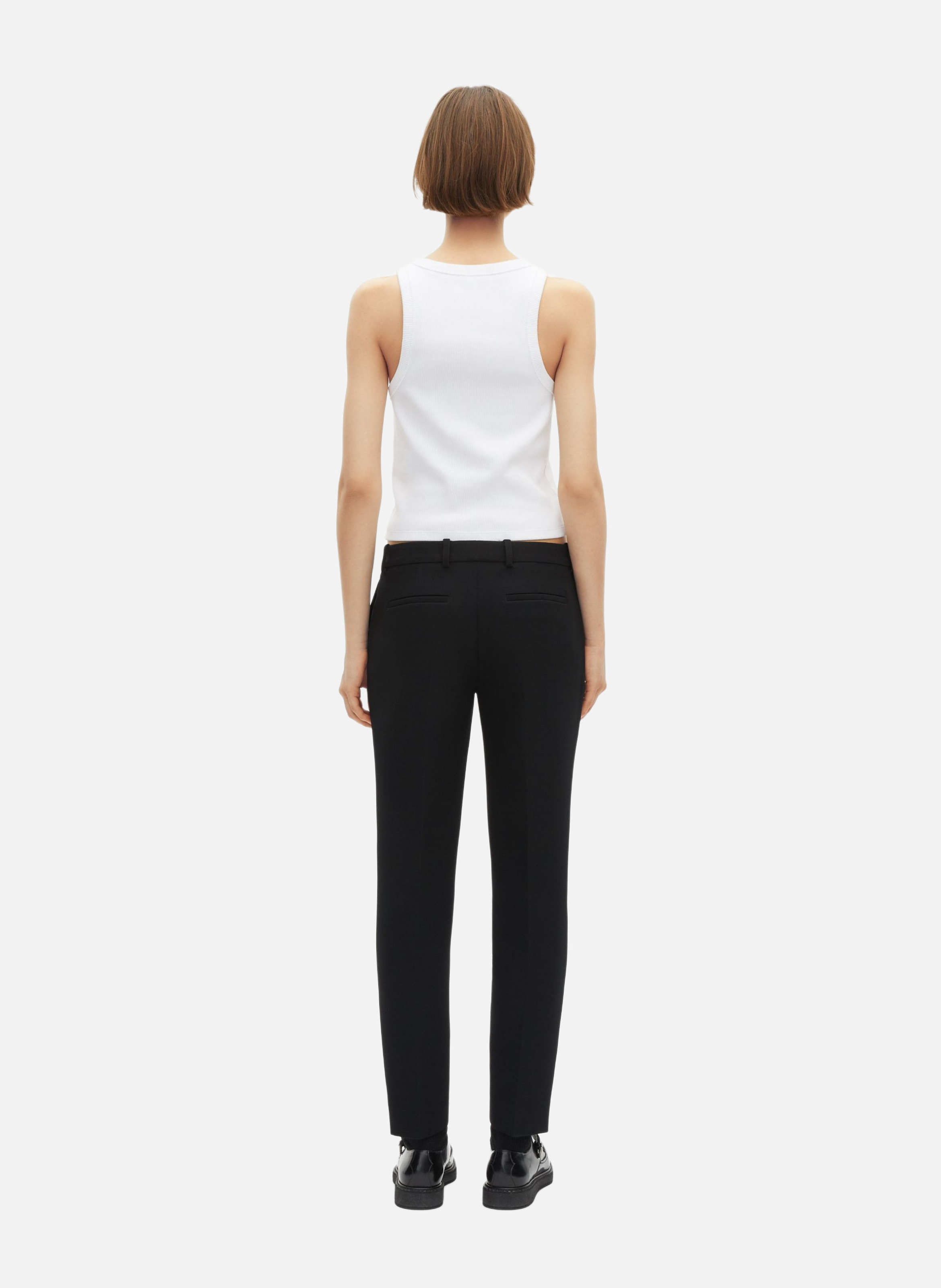 Pantalon tailleur en crêpe coupe droite THE KOOPLES Noir