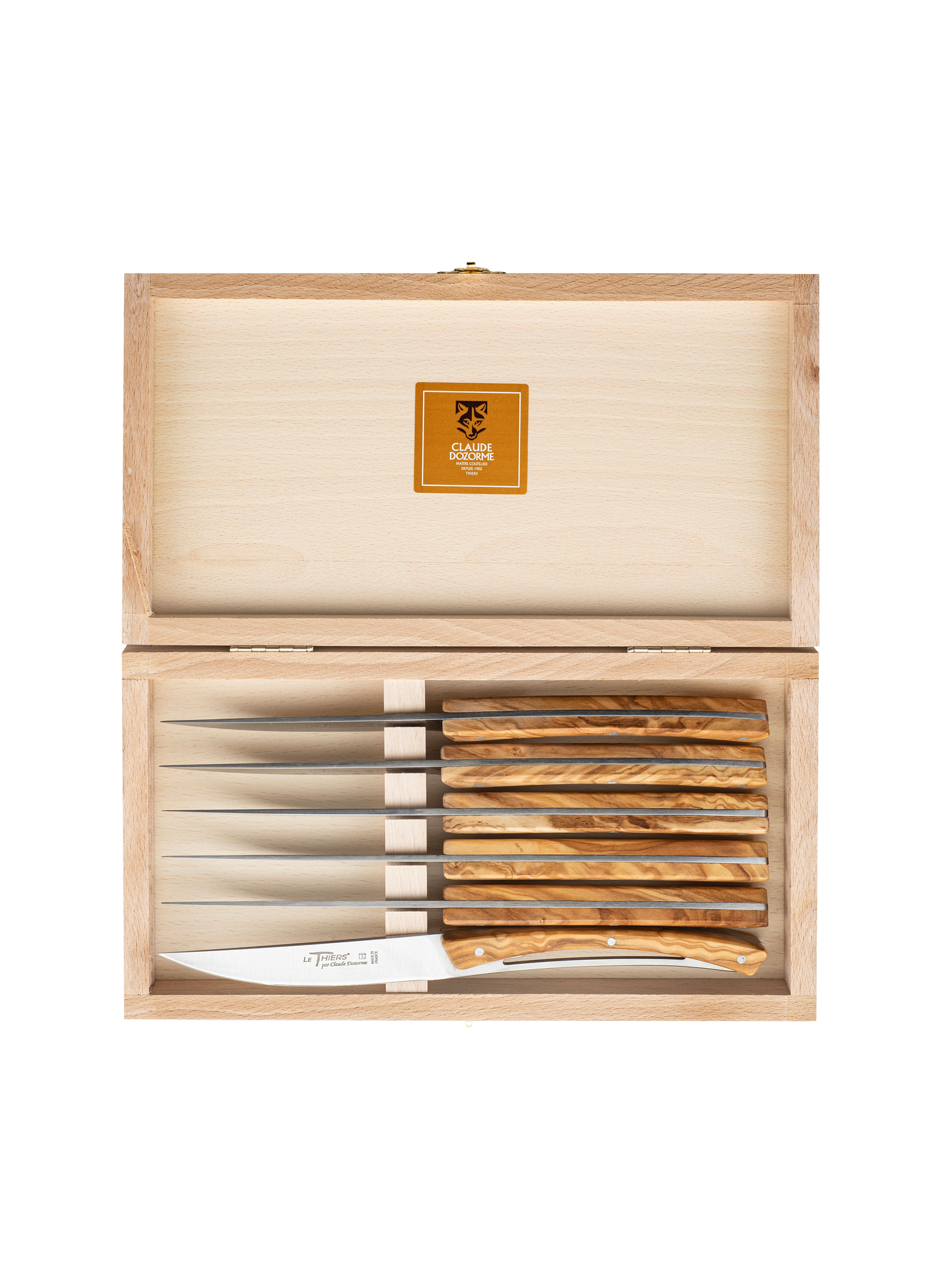 Set mit 6 Messern Le Thiers DOZORME Braun