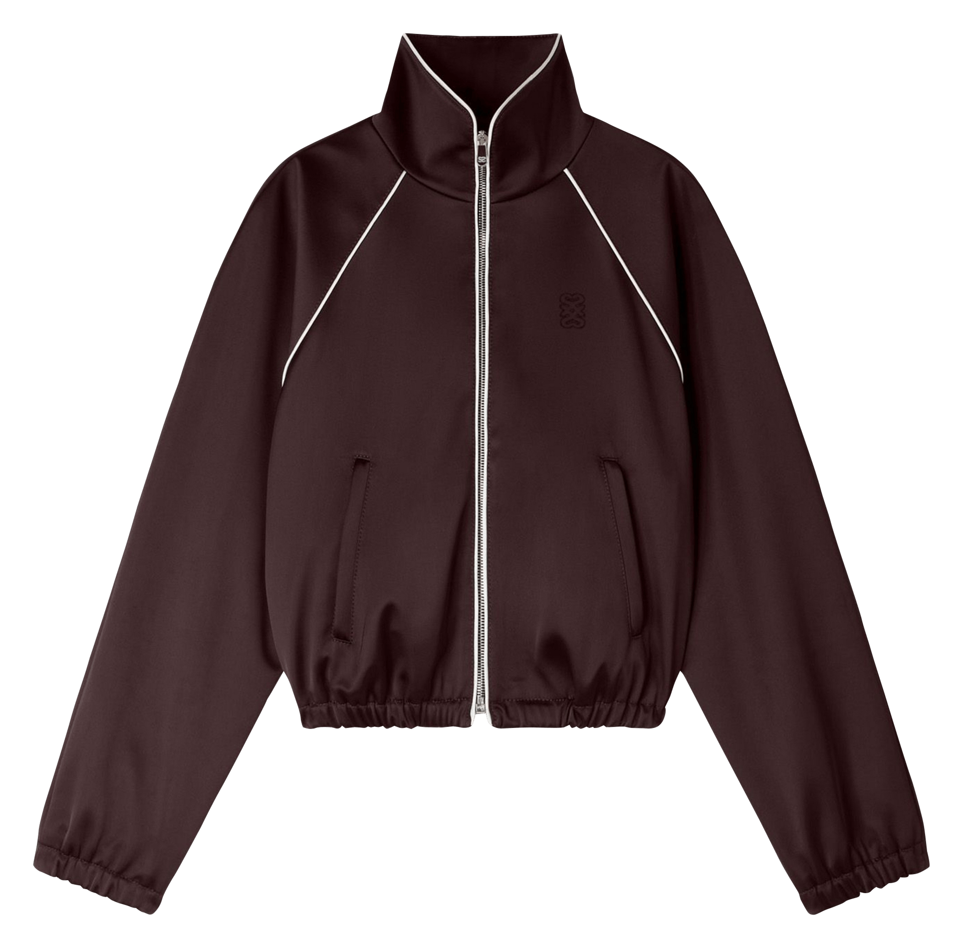 Blouson zippé uni col montant SANDRO Marron