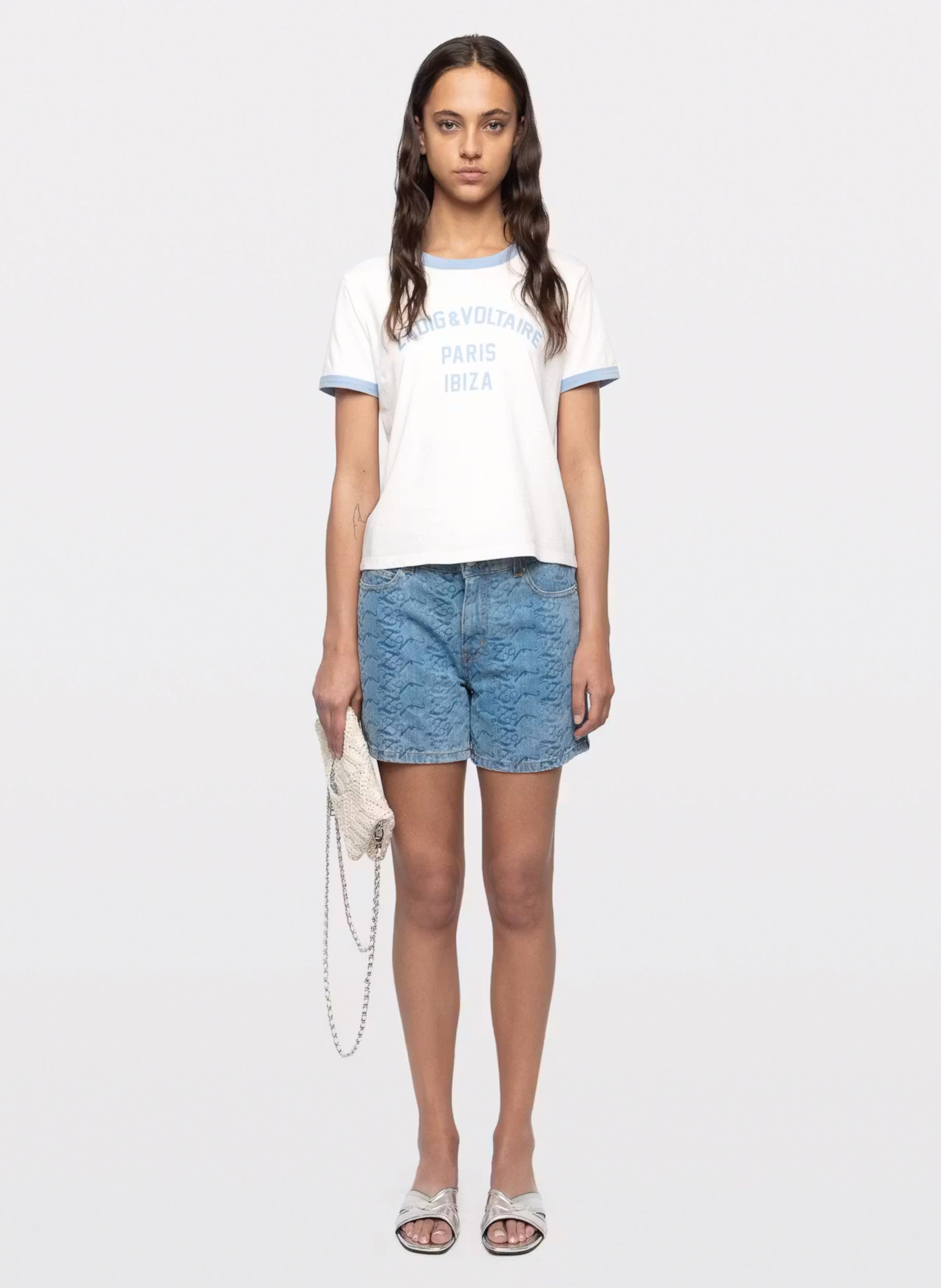 Tee-shirt droit à imprimé en coton bio woos ZADIG&VOLTAIRE Blanc