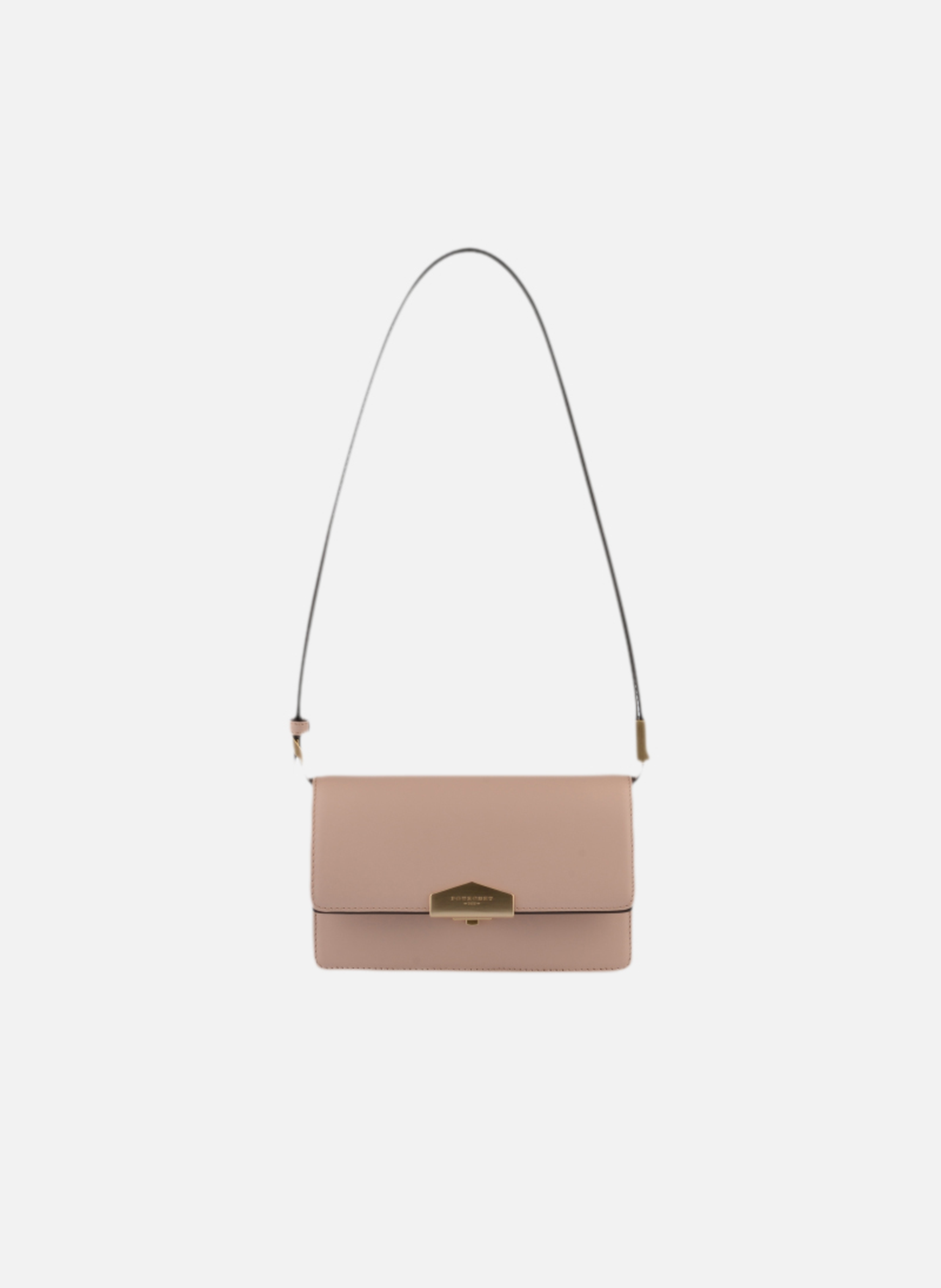 Anjou | sac porté épaule pm en cuir lisse  Rose