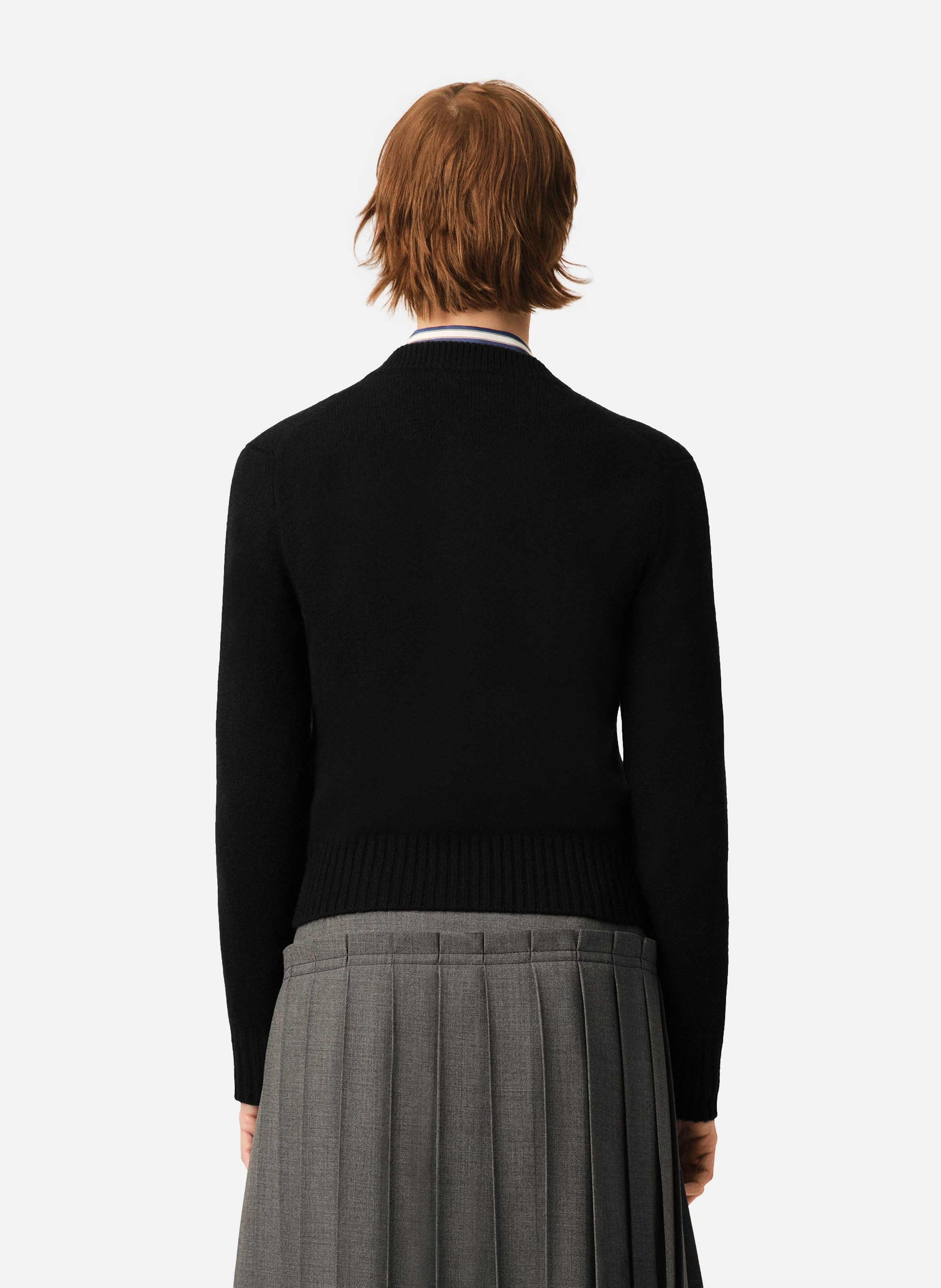 Cardigan col rond en cachemire ami de coeur AMI PARIS Noir