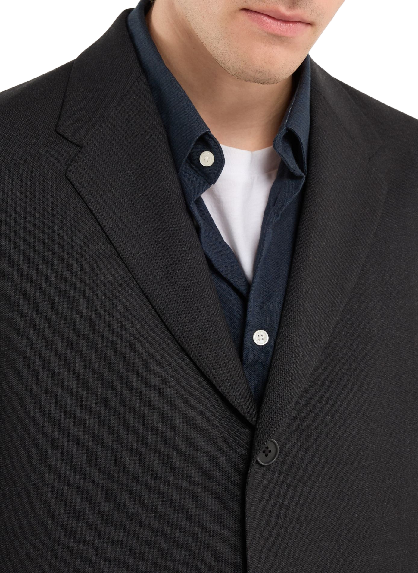 Solid wool straight suit jacket SAISON 1865 Grey