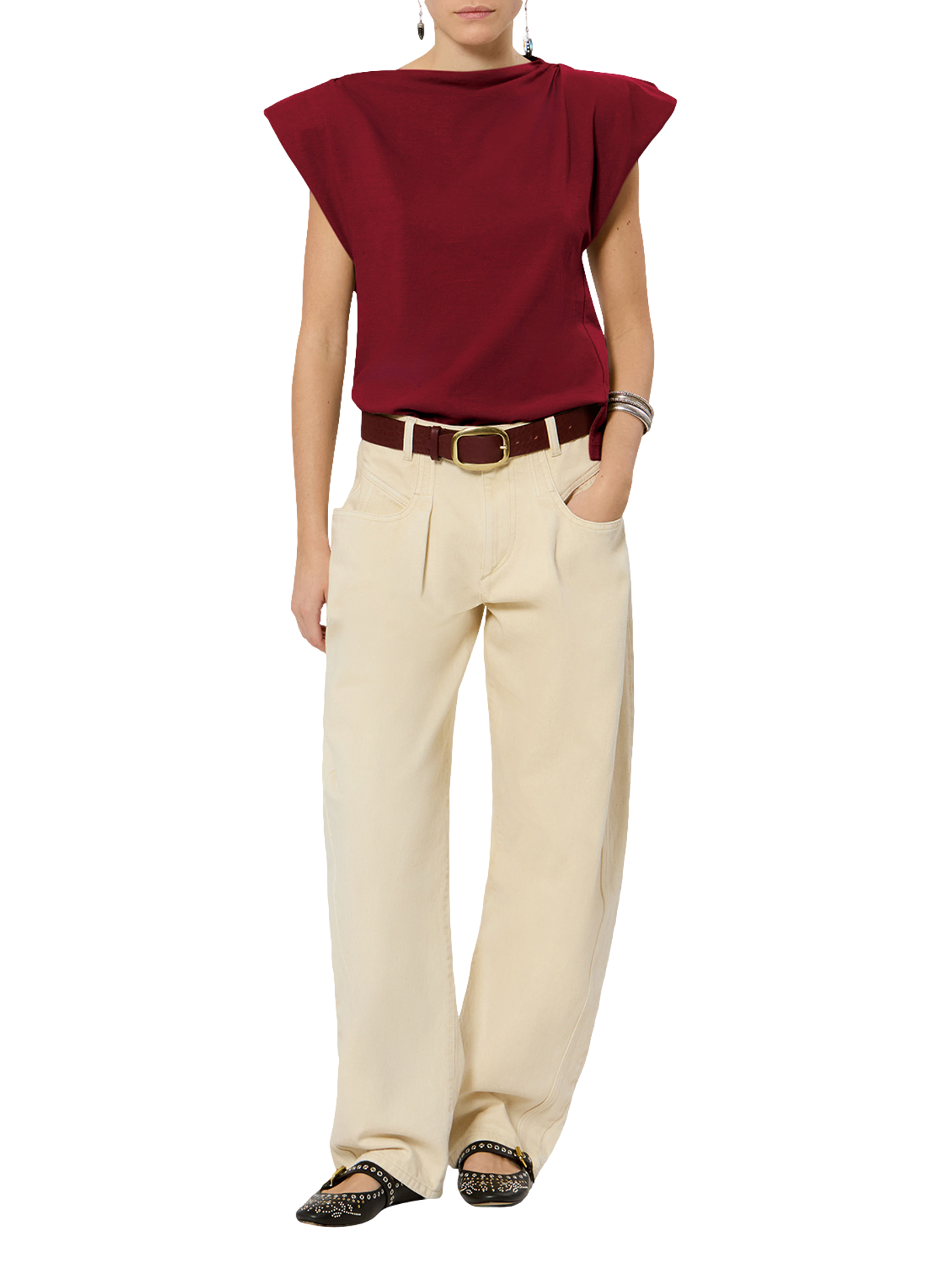 Asymmetrisches T-Shirt aus Bio-Baumwolle von Sebani ISABEL MARANT Rot