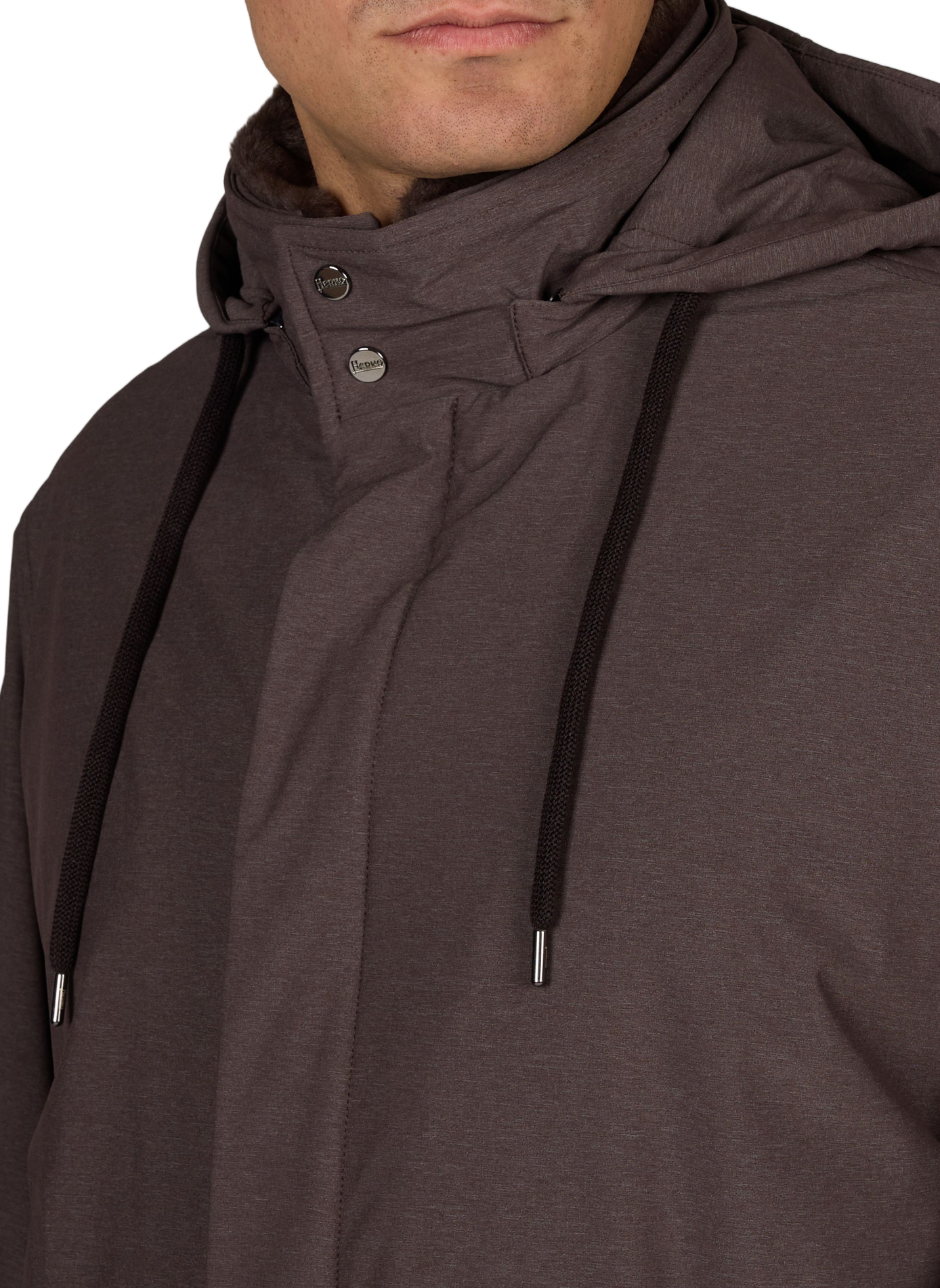 Parka with removable collar and hood HERNO Brown