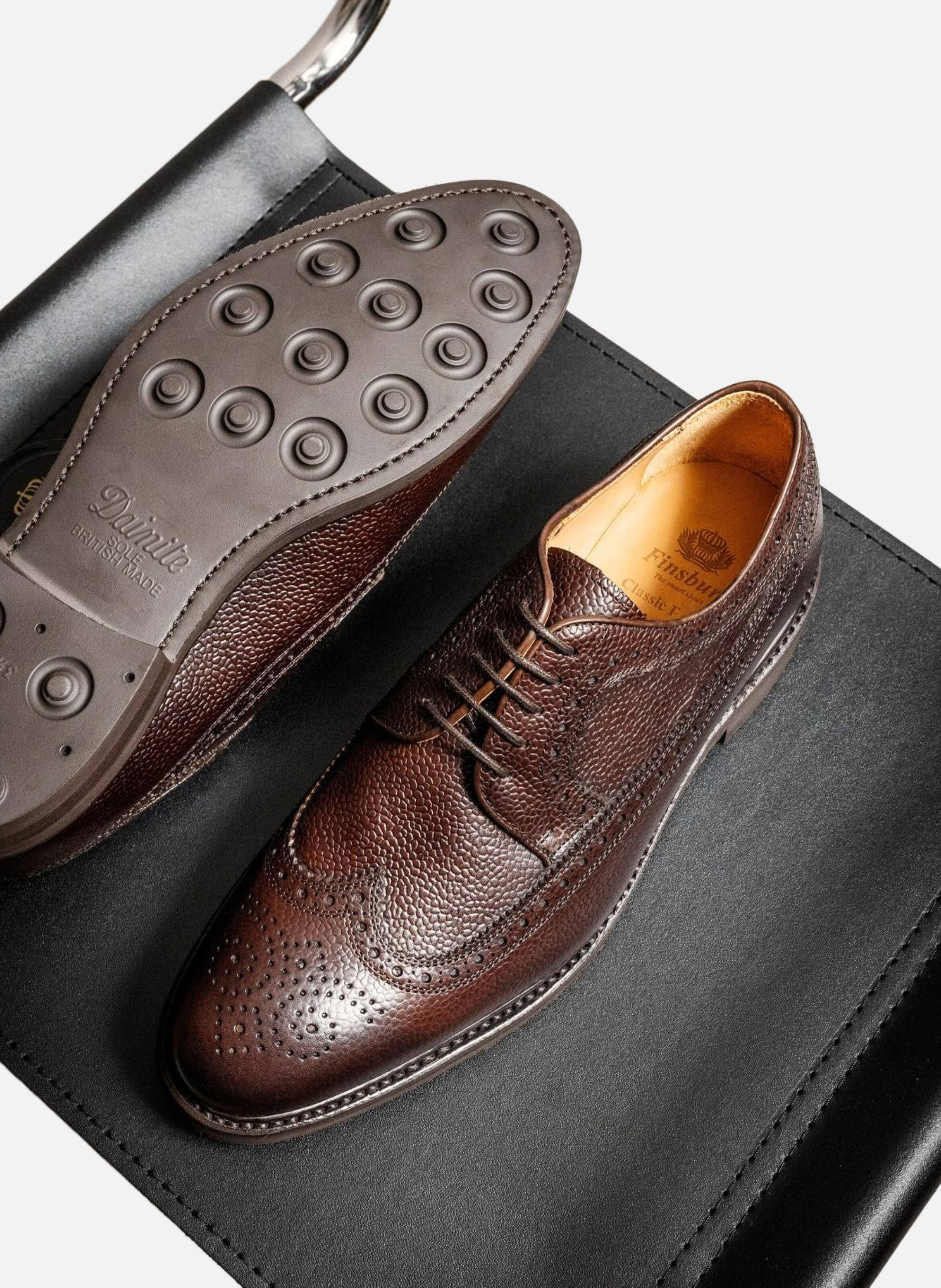 Derby cuir grainé barton FINSBURY Marron