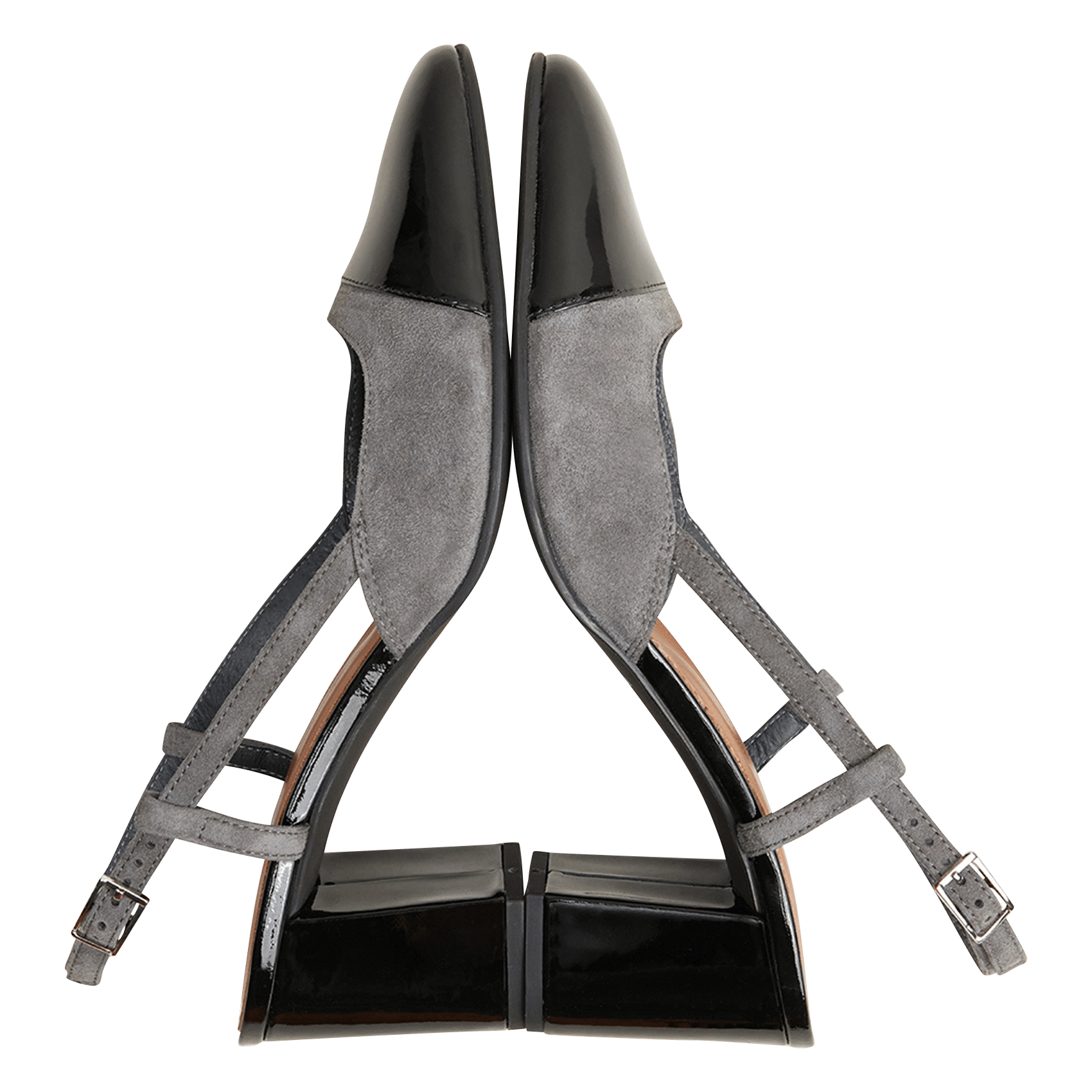Slingbacks en cuir bi-matière dhapop JONAK Gris