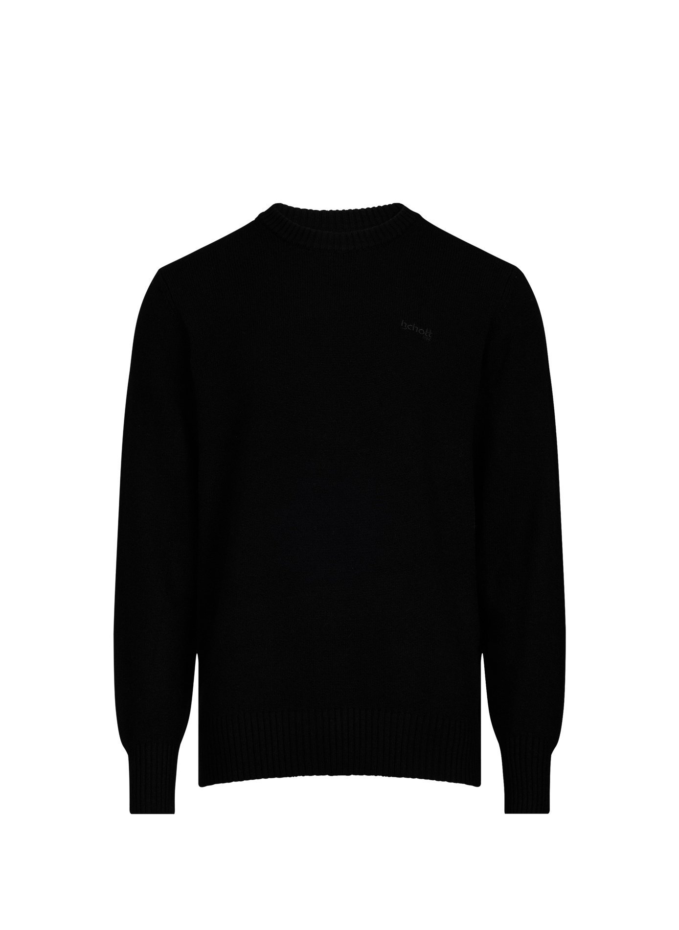 Rundhalsausschnitt-Pullover aus gemischter Wolle SCHOTT Schwarz