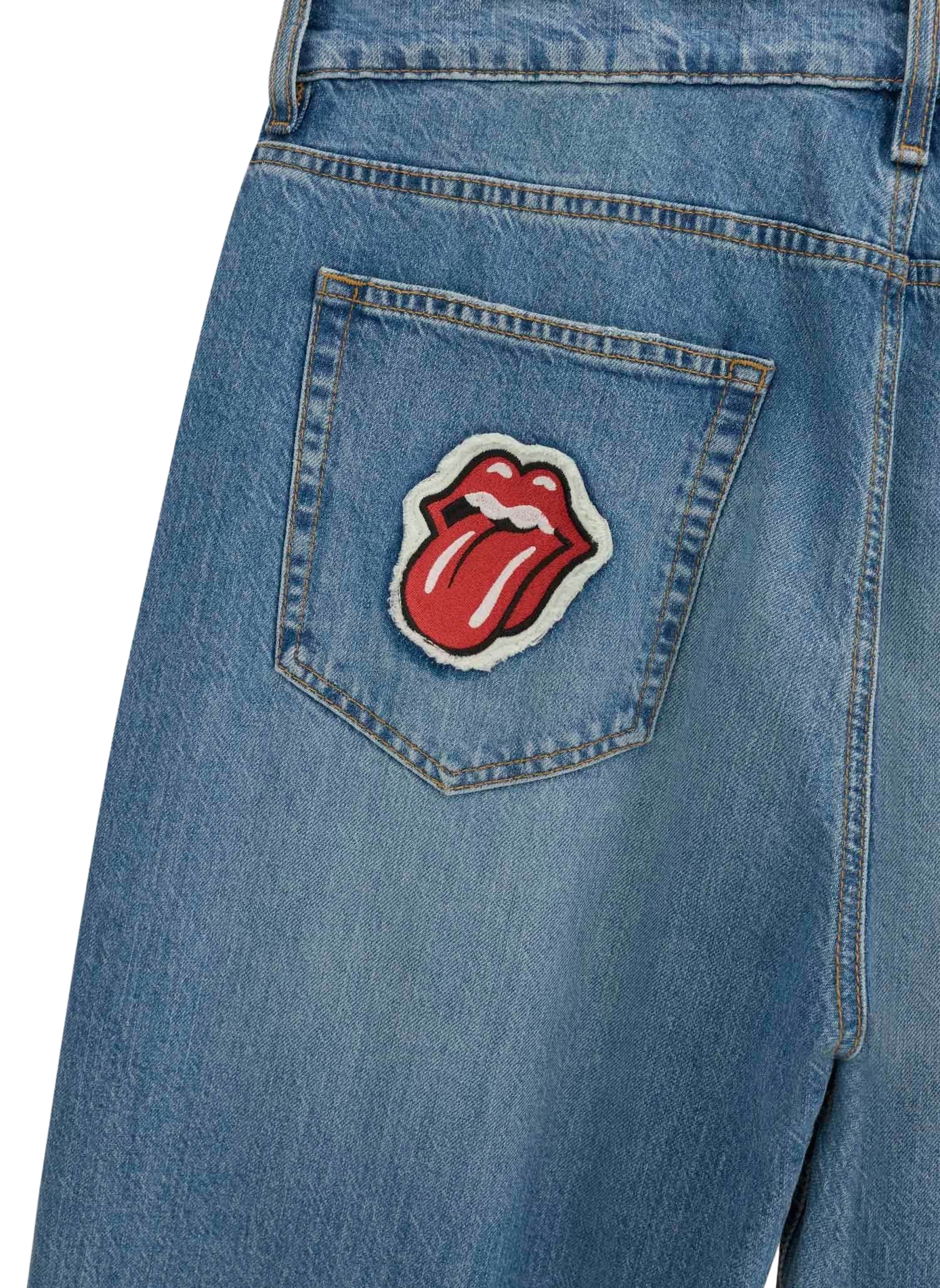 Straight-leg jeans with cotton-blend embroidery GUESS Blue