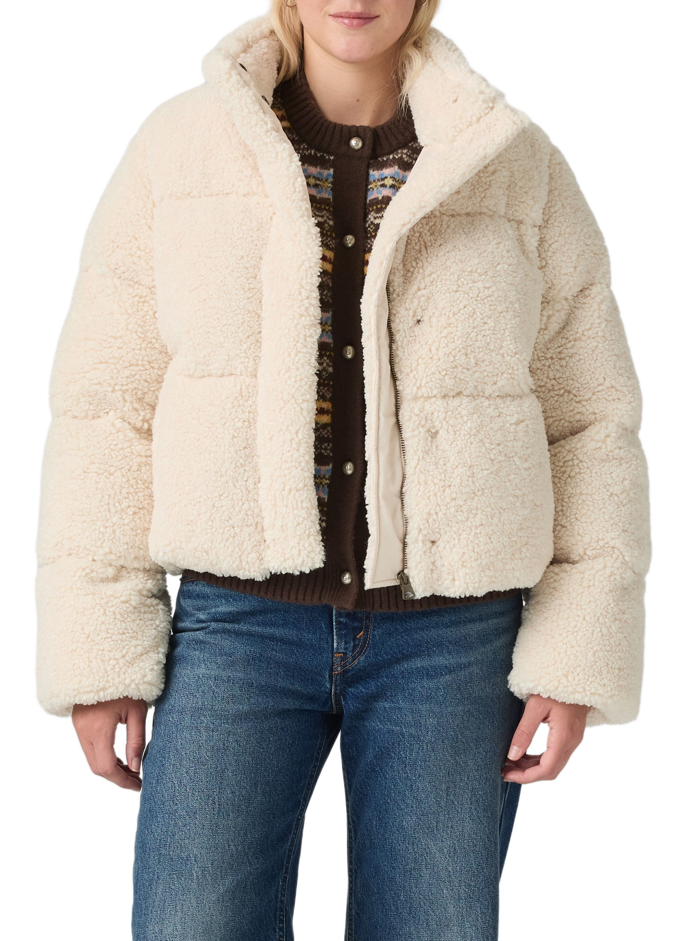 Flauschiger Mantel mit Stehkragen LEVI'S Weiss