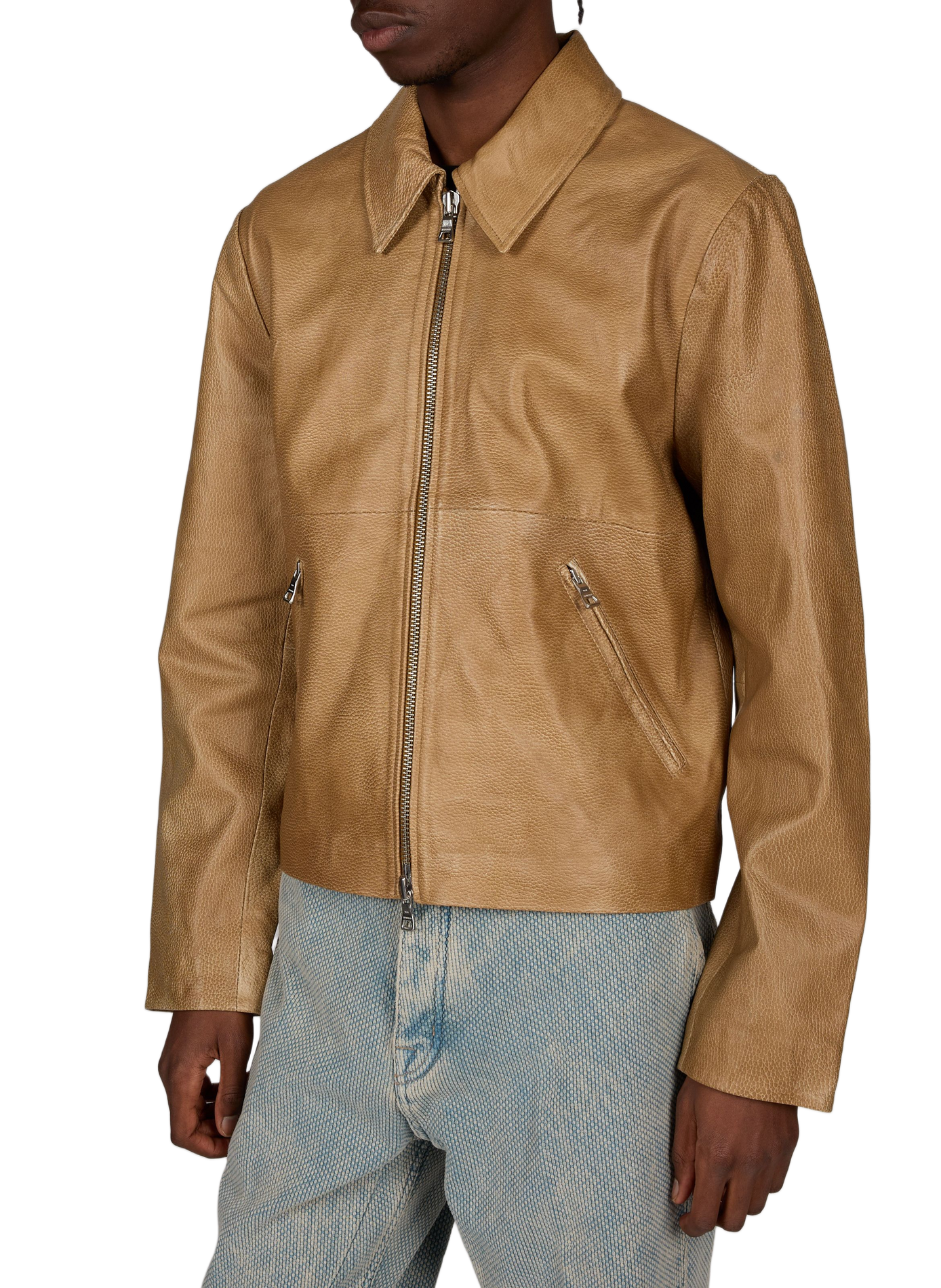 Veste en cuir oversize WON HUNDRED Marron