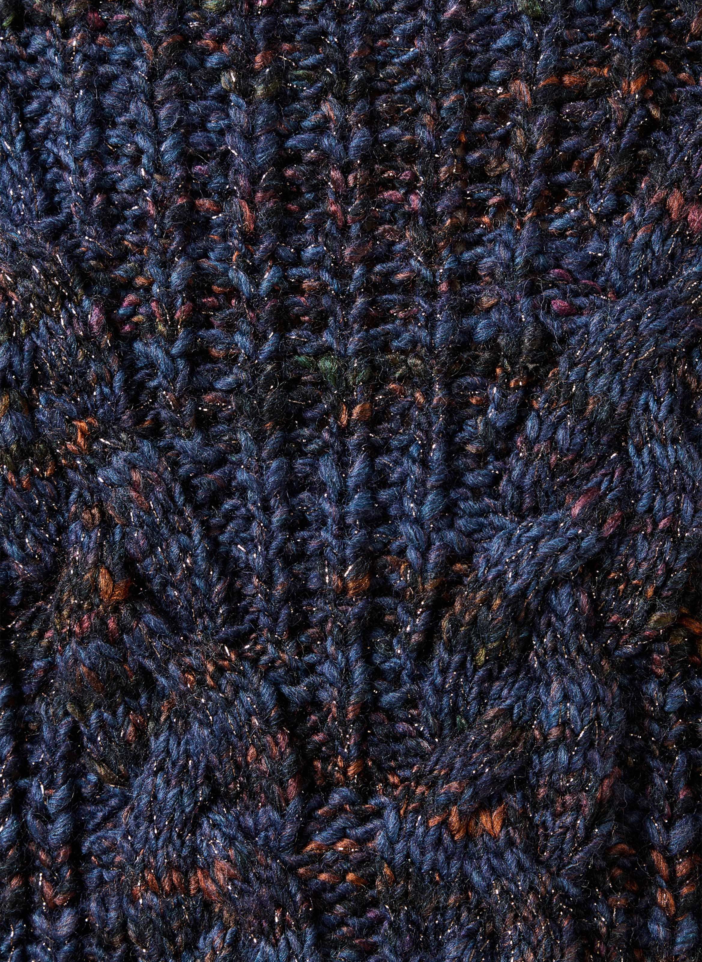 Rechte gebreide coltrui met hoge hals LA FEE MARABOUTEE Blauw