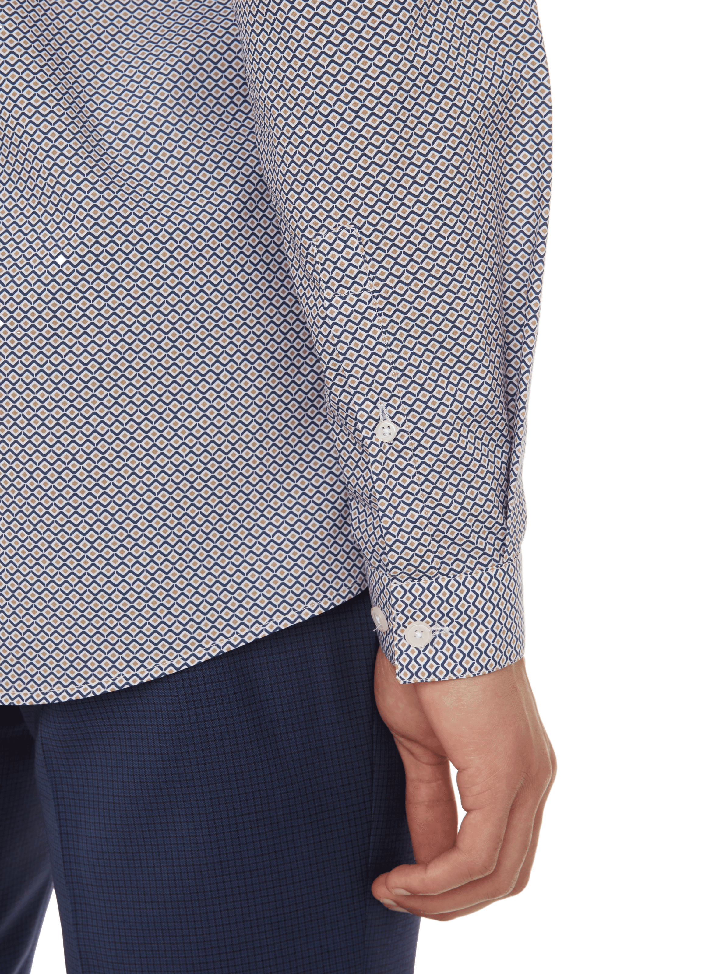 Chemise imprimée en coton AU PRINTEMPS PARIS Bleu