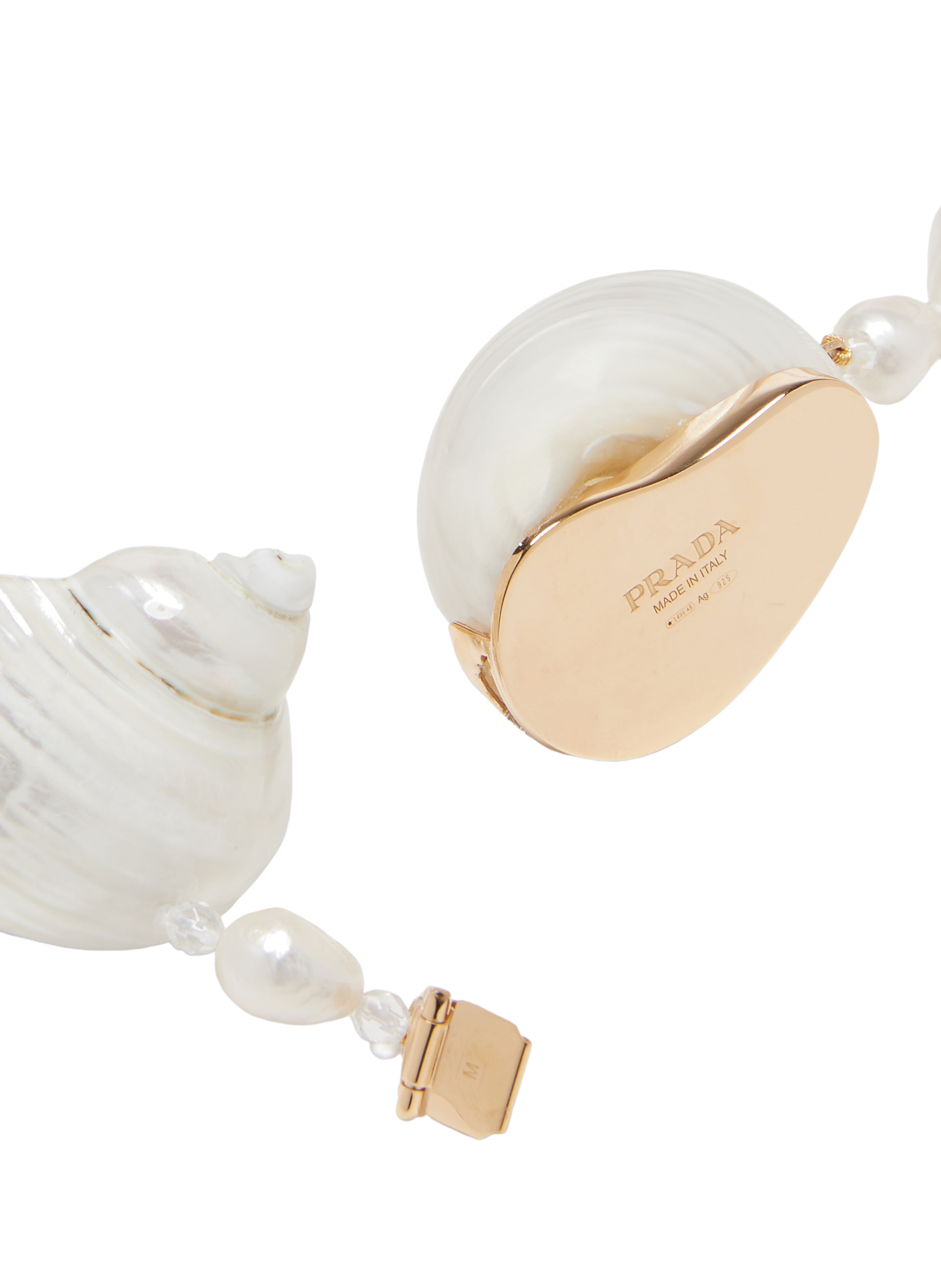 Silver shell Bracelet PRADA Beige