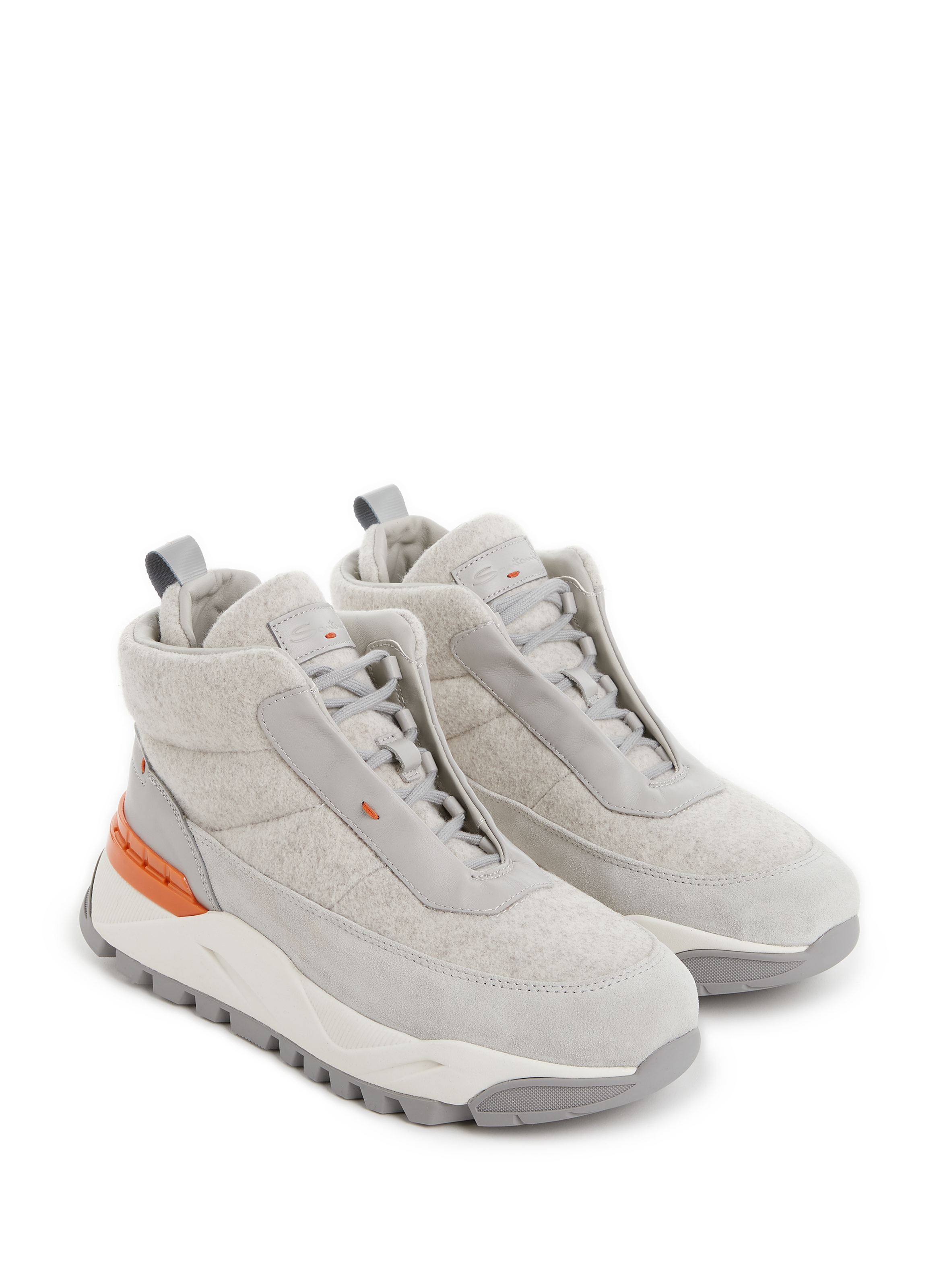 Baskets en feutre et suède