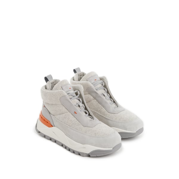 Baskets en feutre et suède