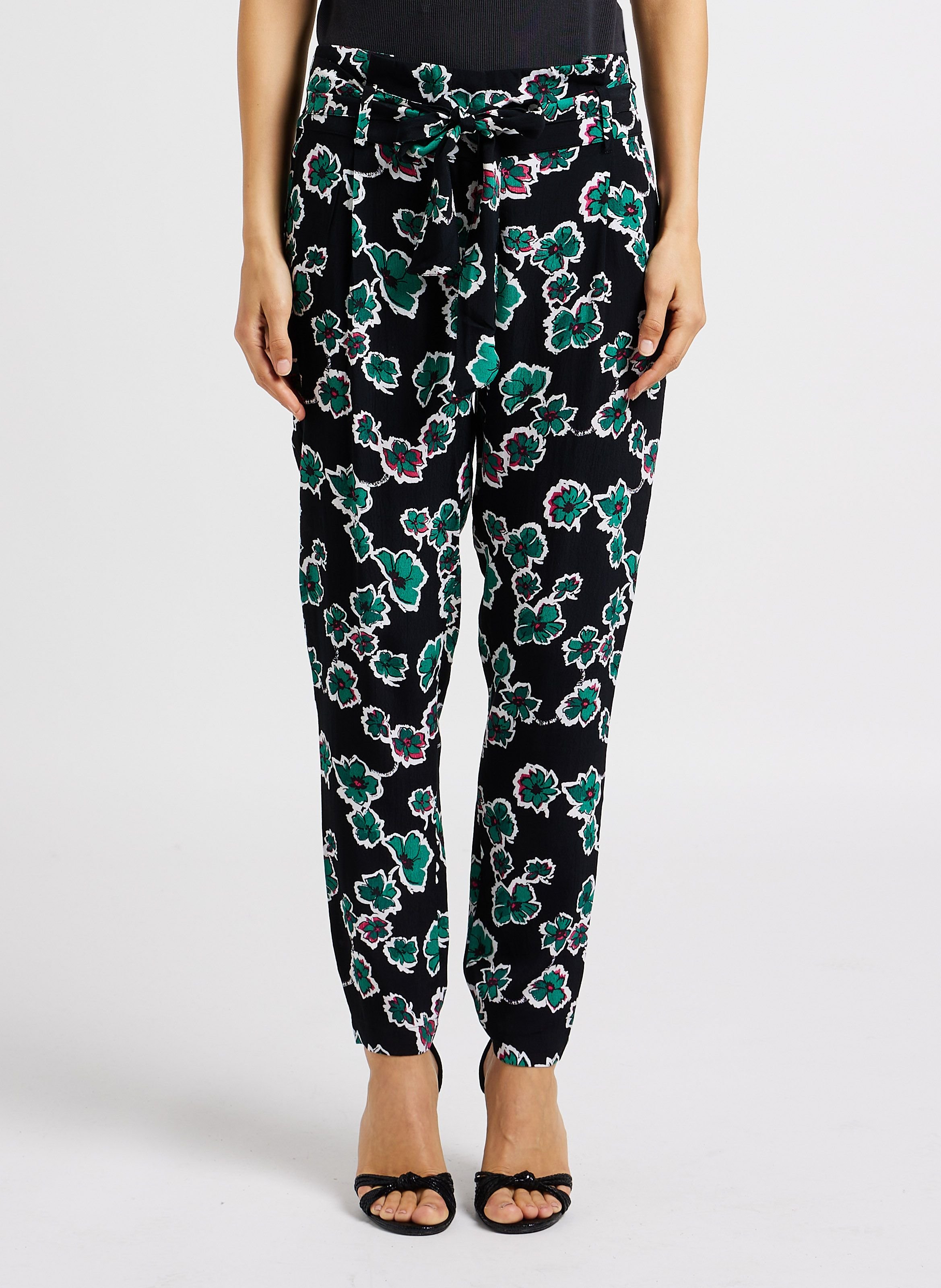 Pantalon droit imprimé floral
