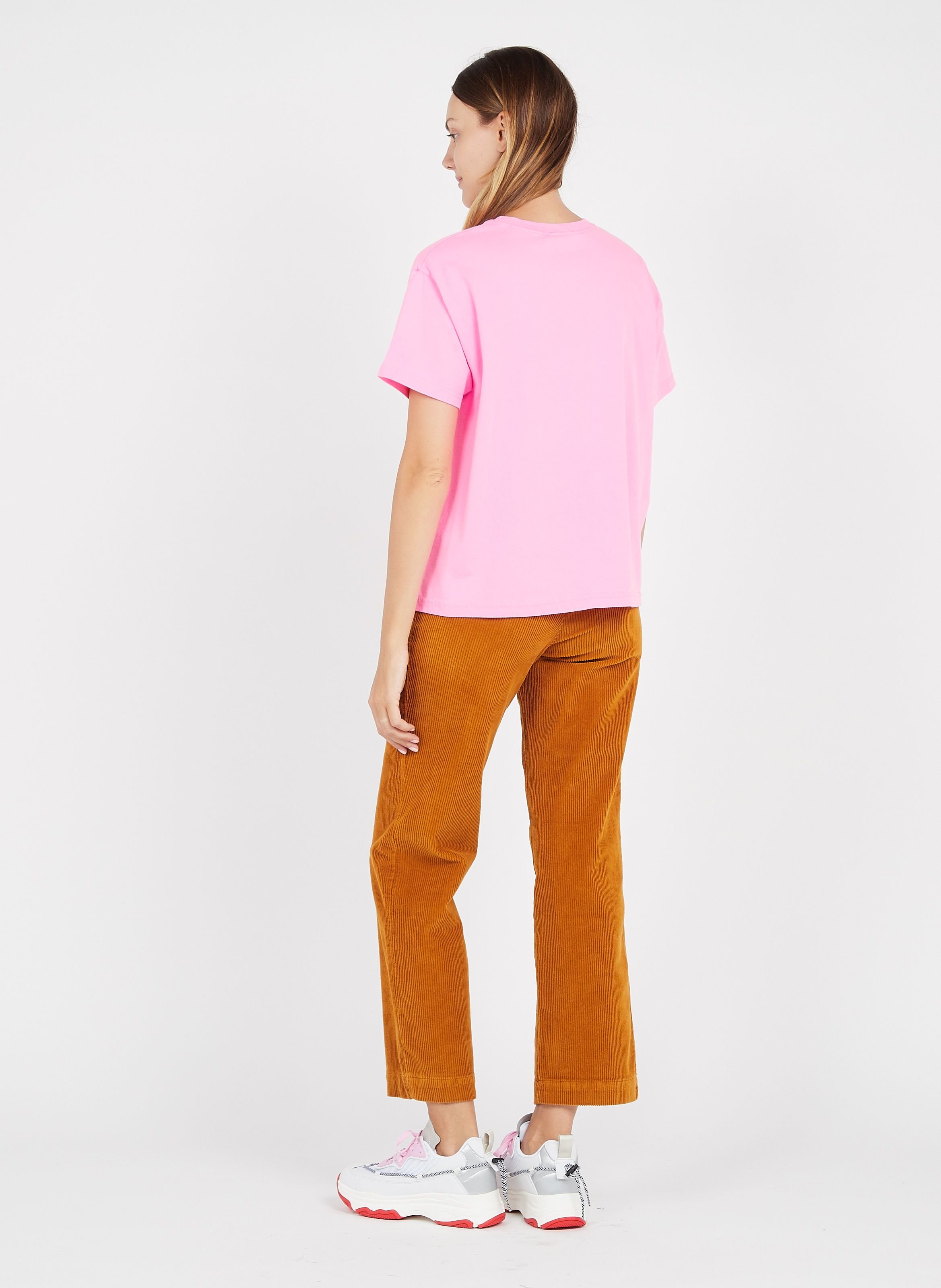 Tee-shirt ample col rond en coton fizvalley AMERICAN VINTAGE Rose