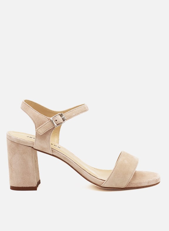 Sandales à talon cuir daim Beige by JULES & JENN JULES & JENN Sandales à talon cuir daim Beige