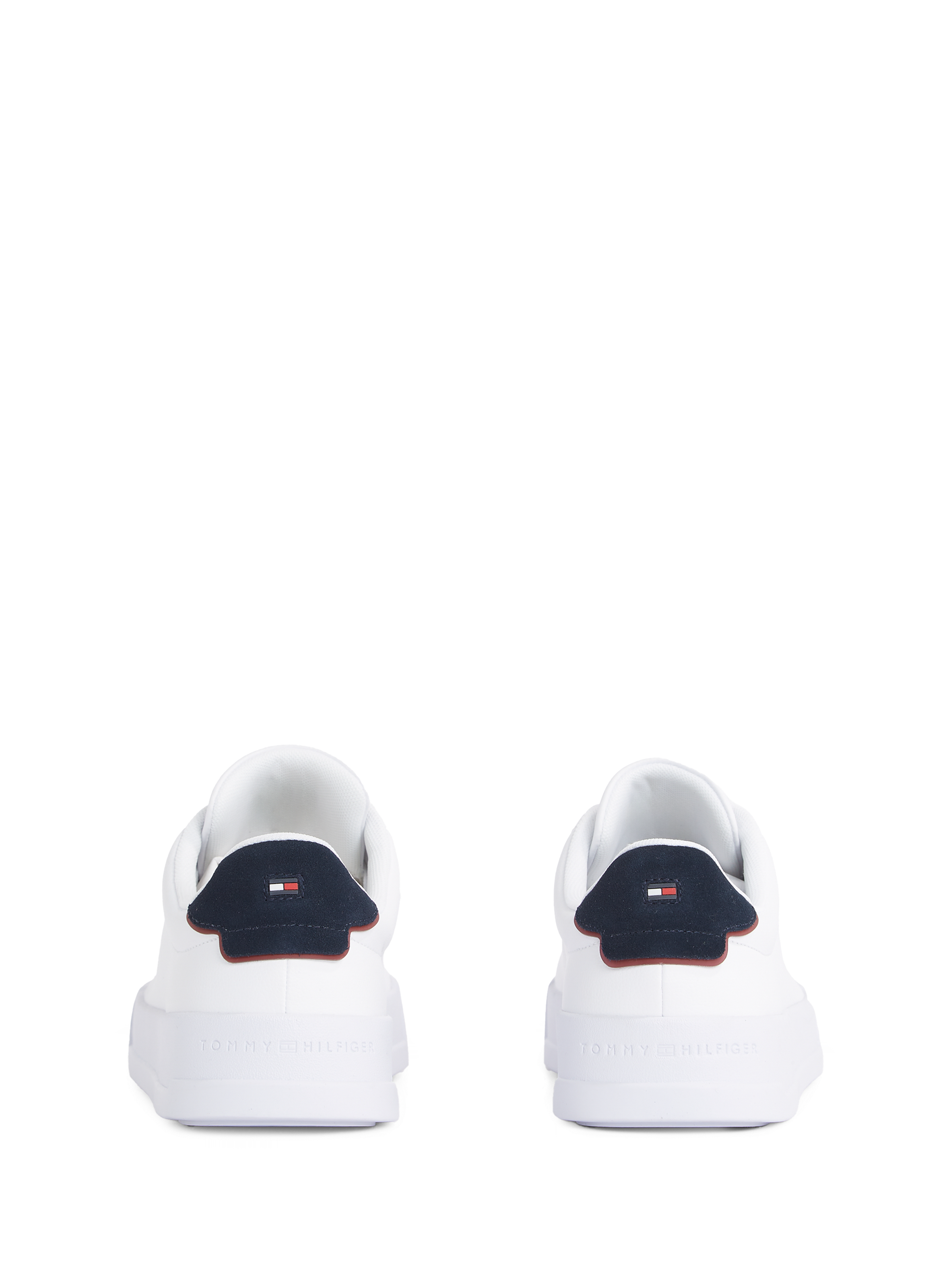 Grain effect leather sneakers TOMMY HILFIGER White