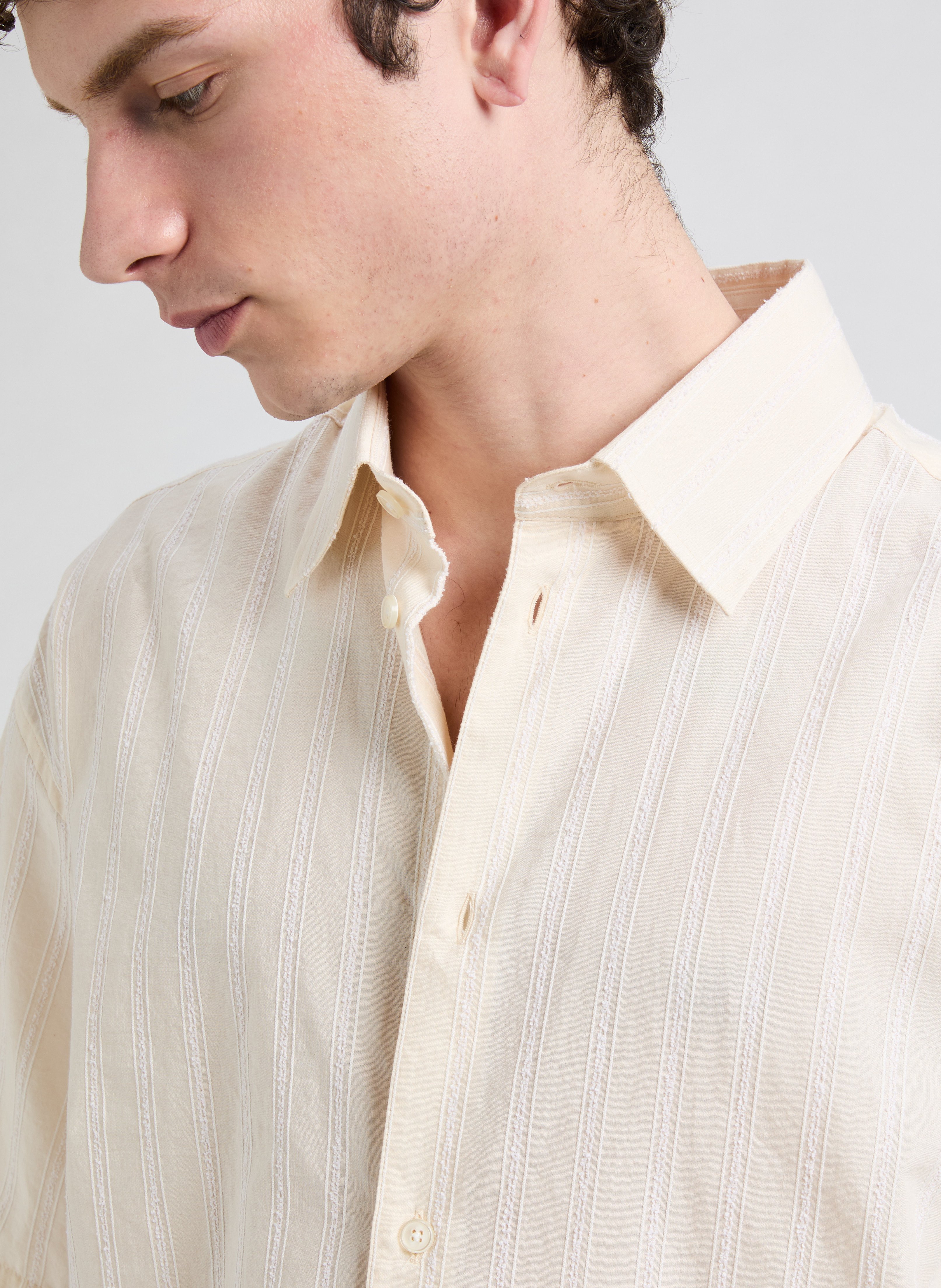 Shirt FIBER in cotton SAISON 1865 Beige