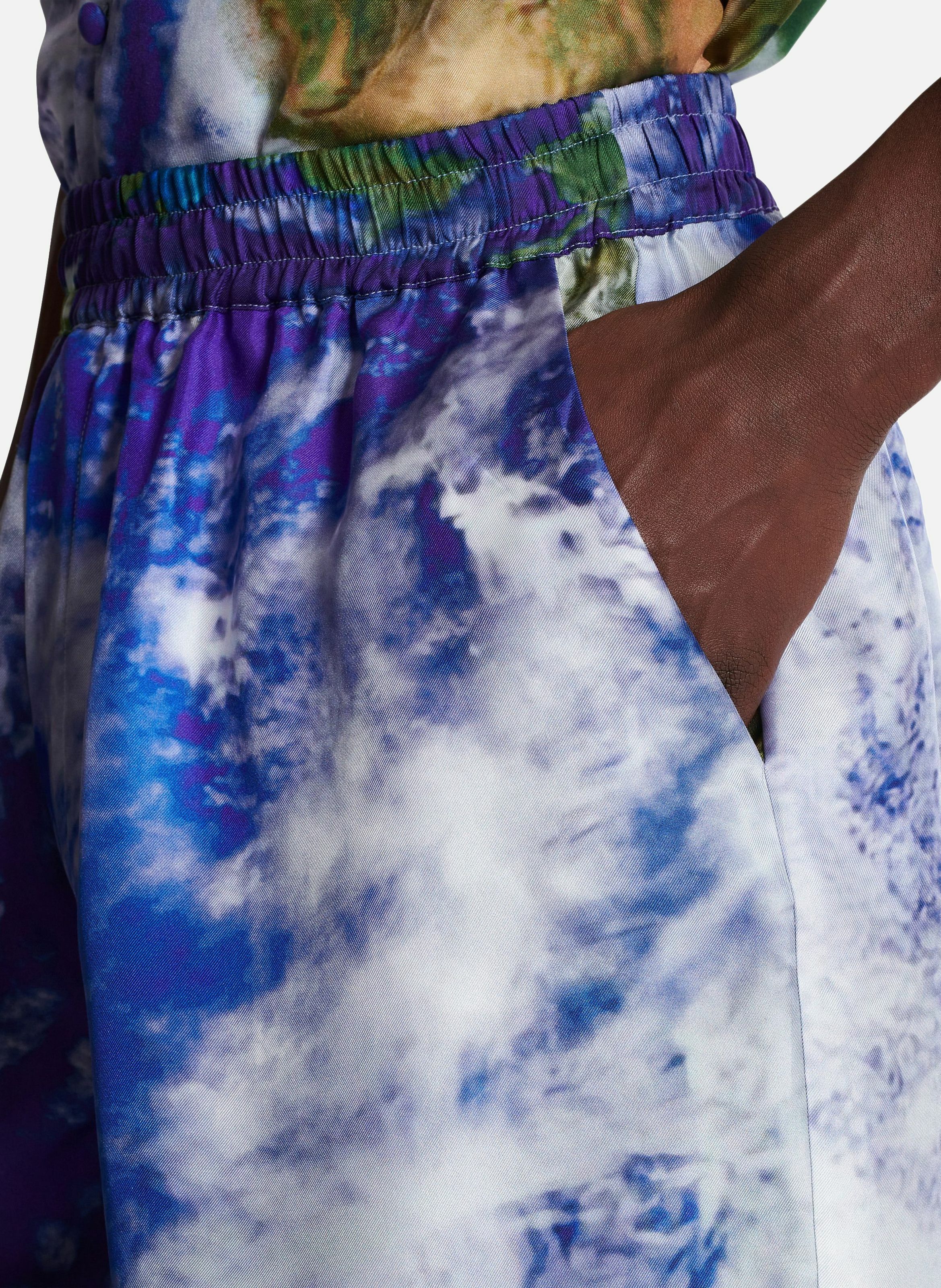 Short en soie imprimée earth BALMAIN Multicolore