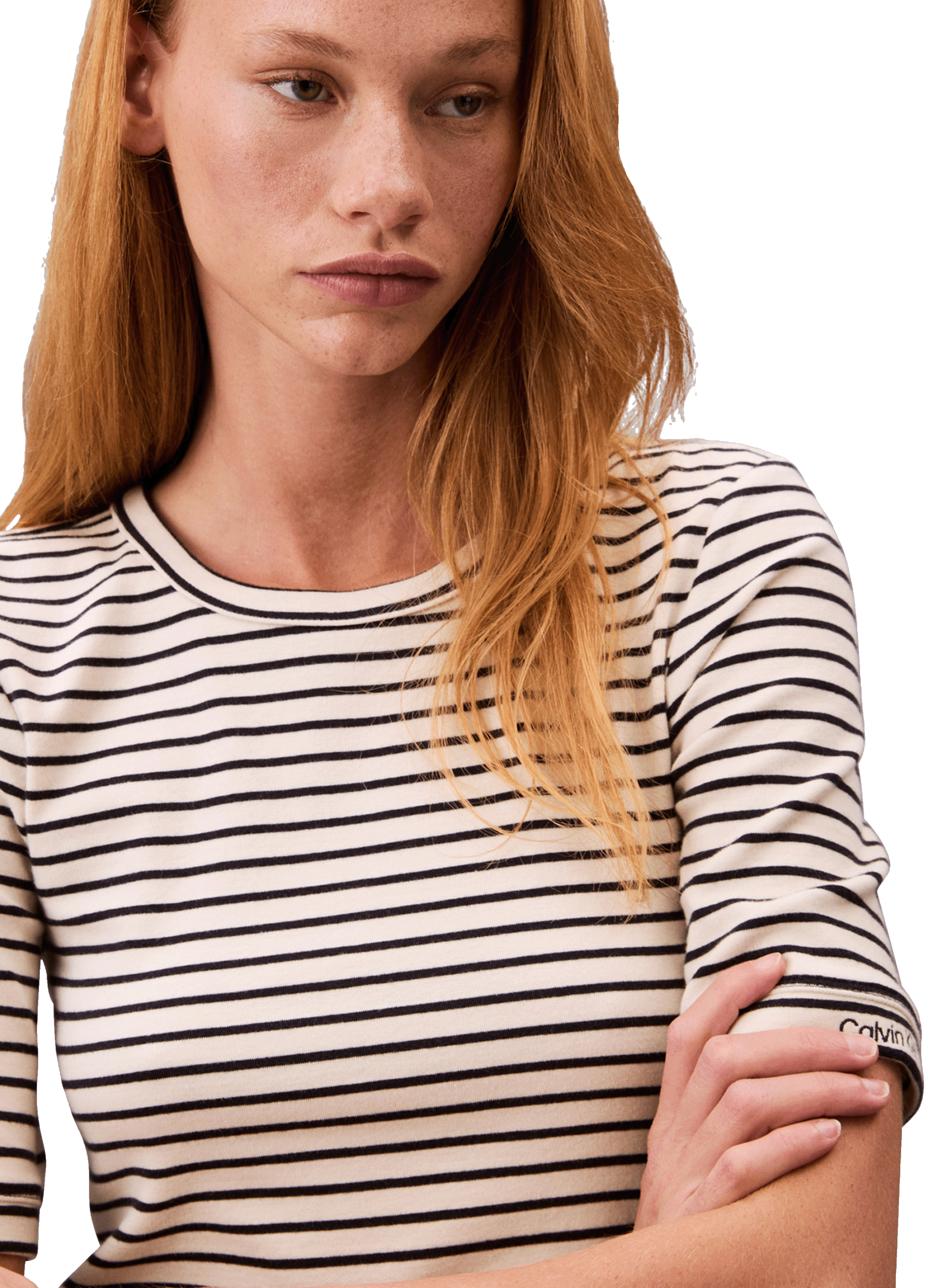 T-shirt à rayures en coton mélangé CALVIN KLEIN Multicolore