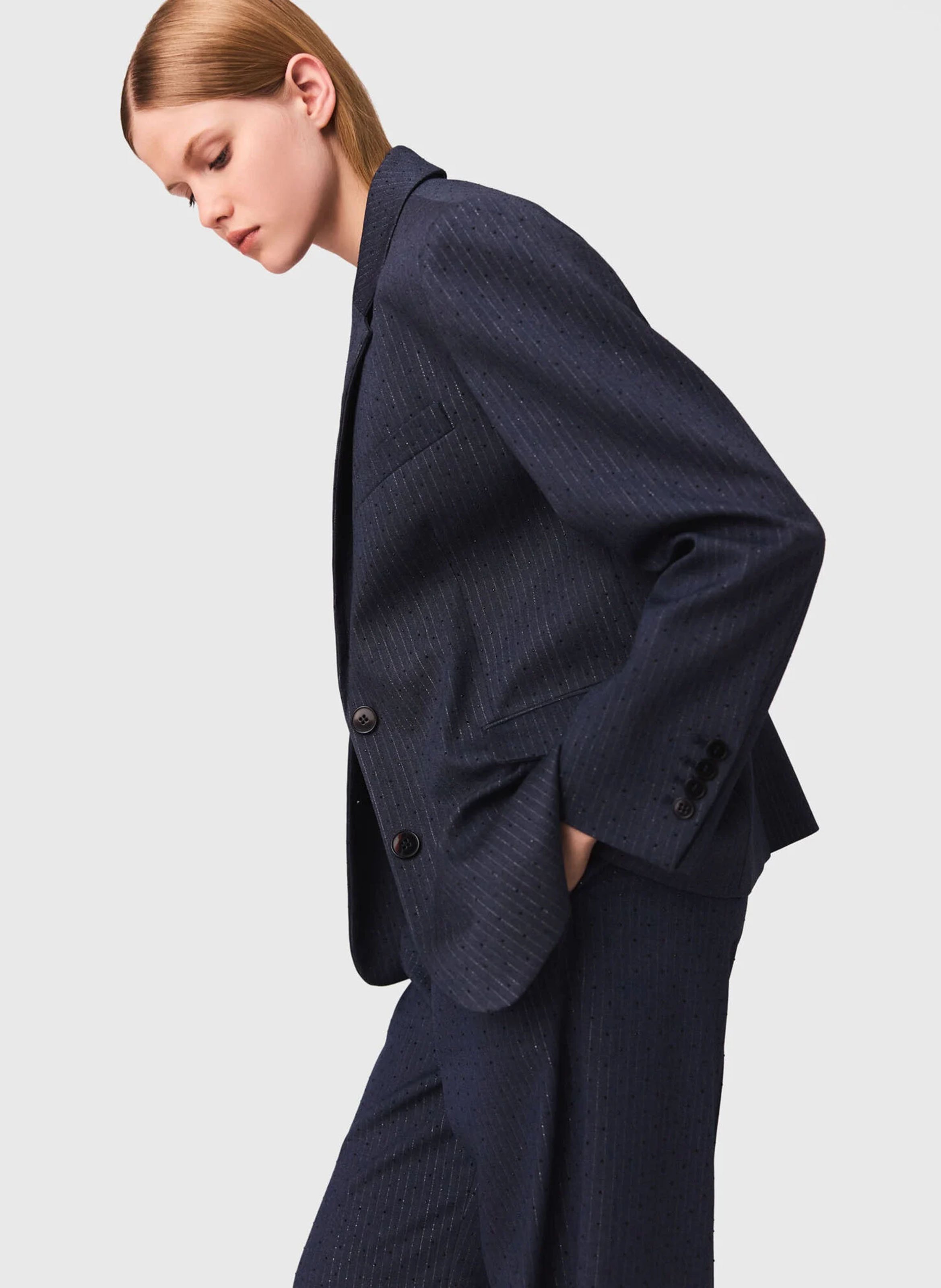 Veste de tailleur à rayures MAJE Bleu