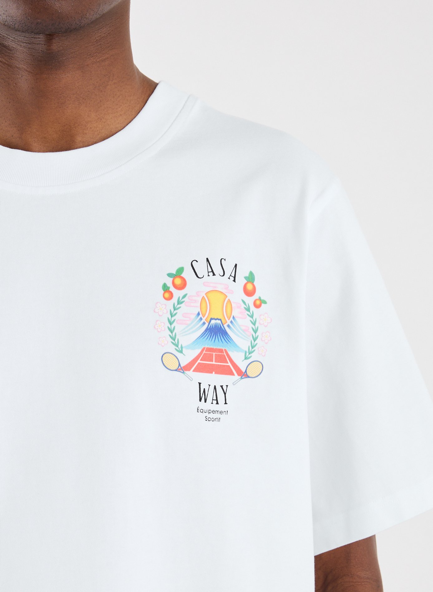 Cotton T-shirt Casa Way Mountain CASABLANCA PARIS White