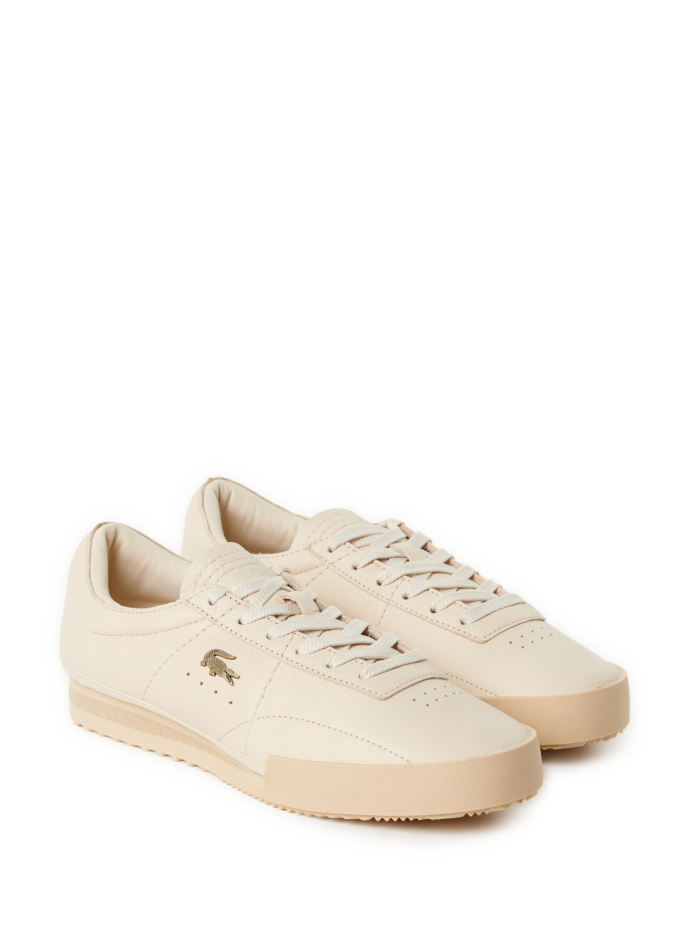 Baskets Aura en cuir LACOSTE Beige