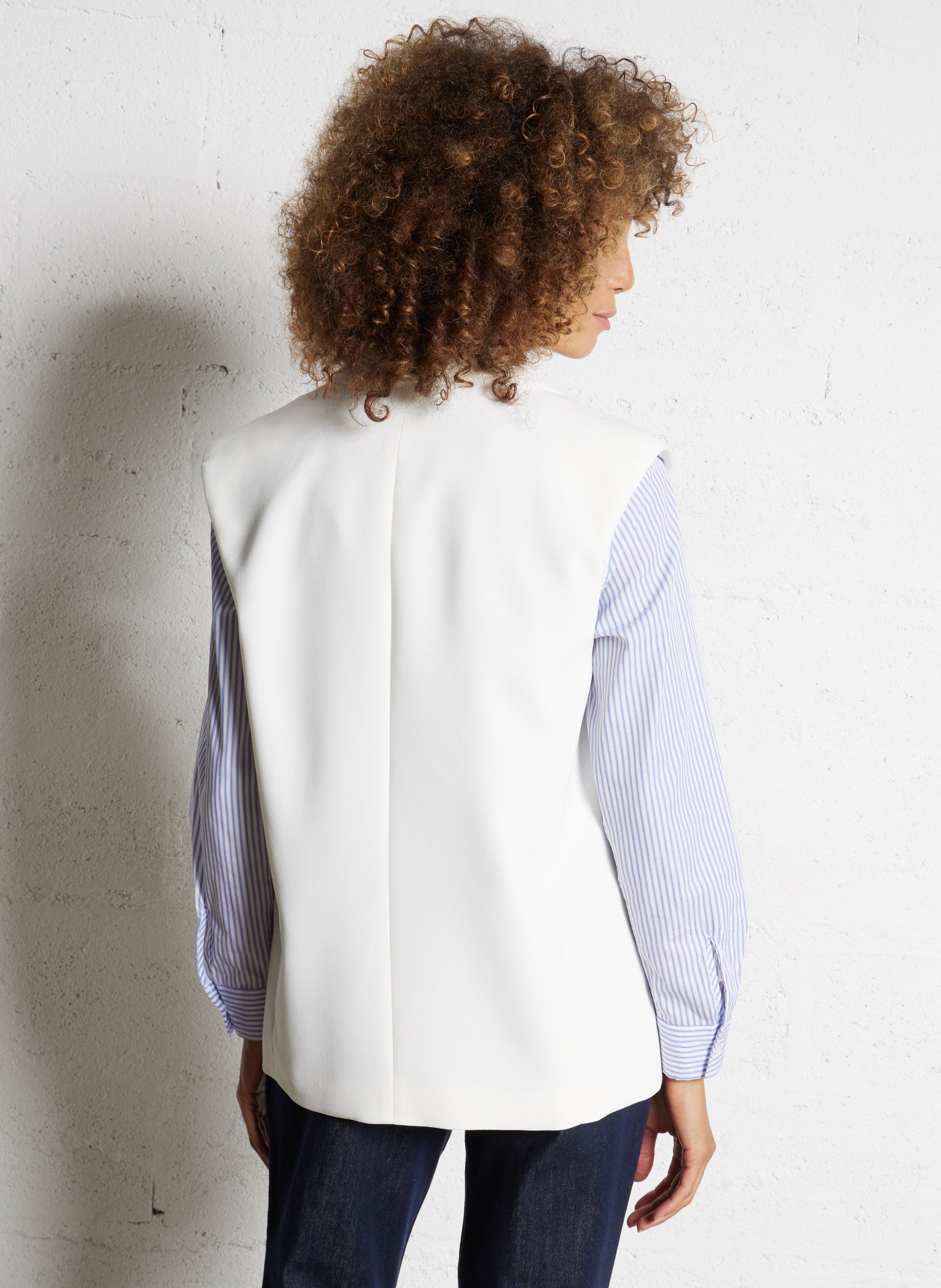 Veste de tailleur col v IKKS Blanc