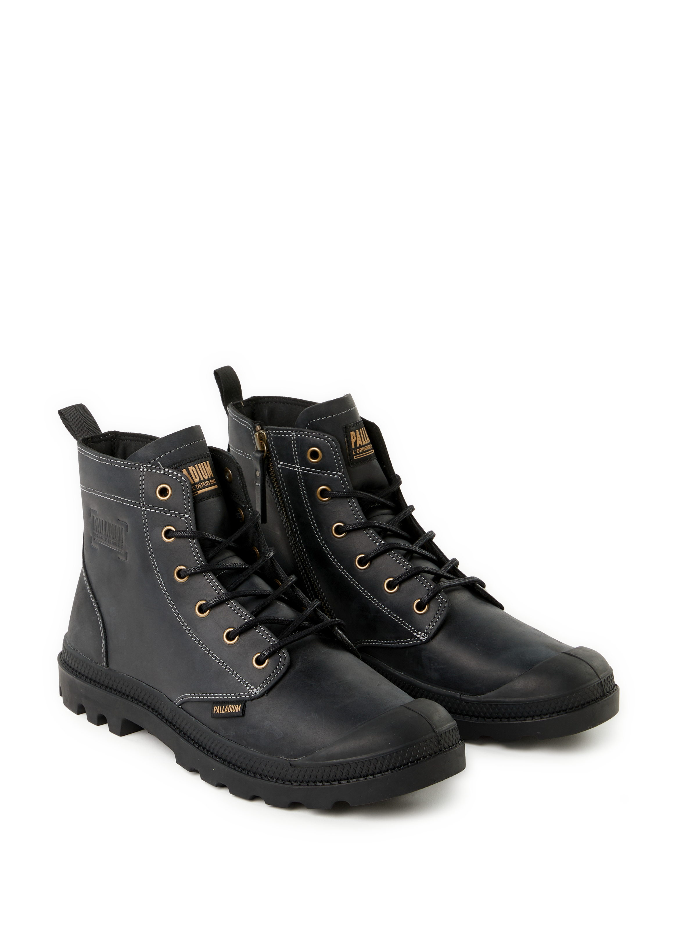 Leather wedge ankle boots PALLADIUM Black