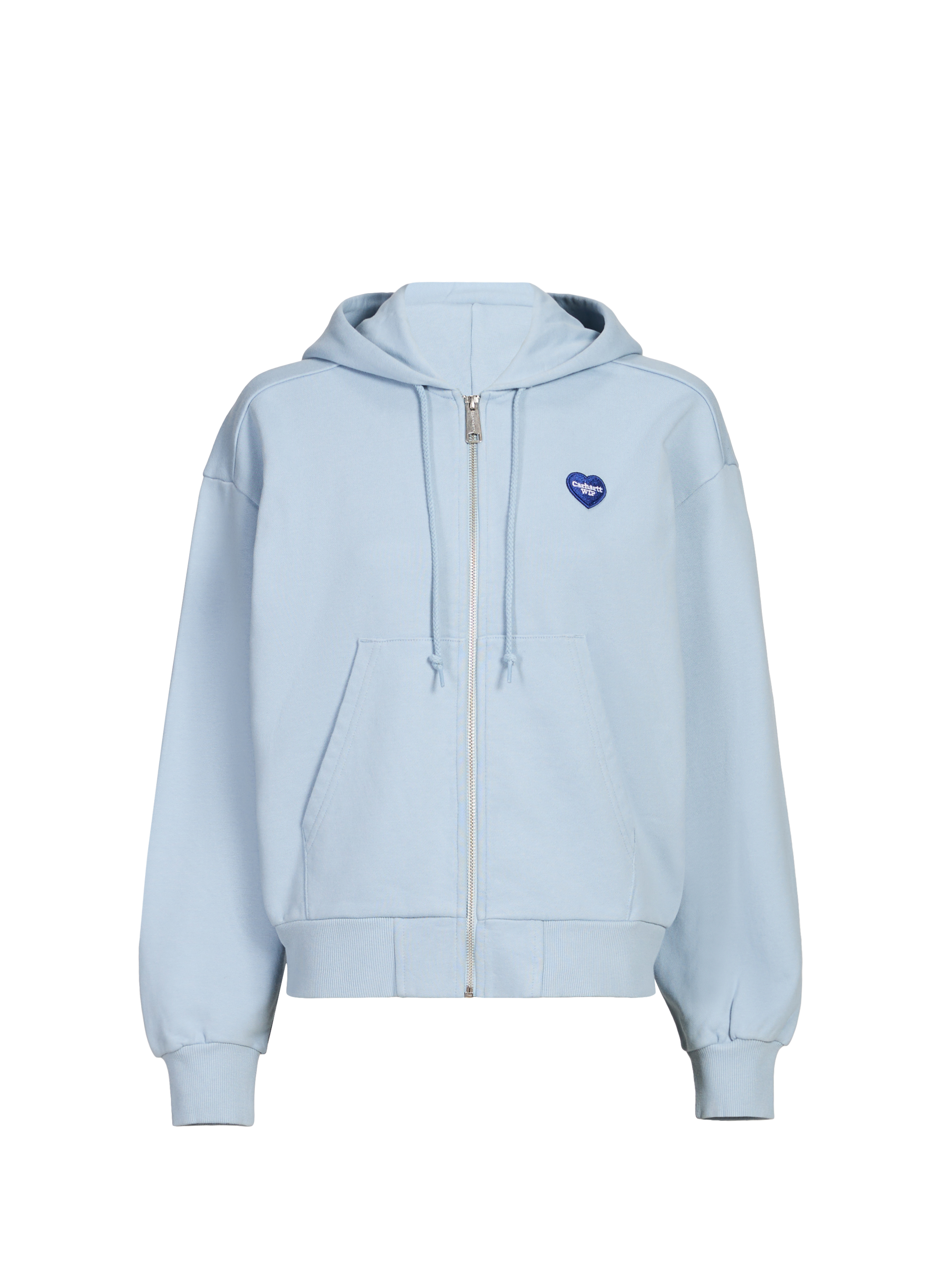 Hoodie zippé imprimé en coton CARHARTT WIP Bleu