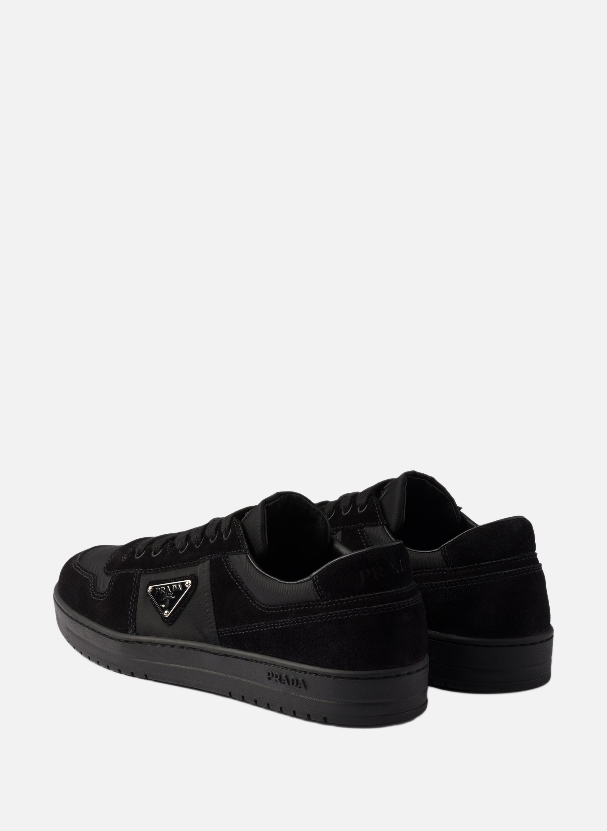 Baskets en re-nylon et en daim downtown PRADA Noir