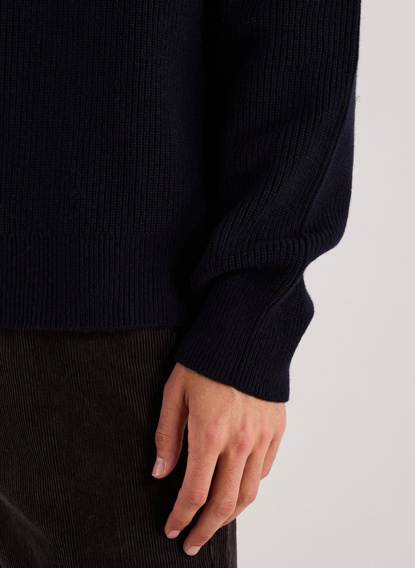 Pull à col zippé en laine SAMSOE SAMSOE Bleu