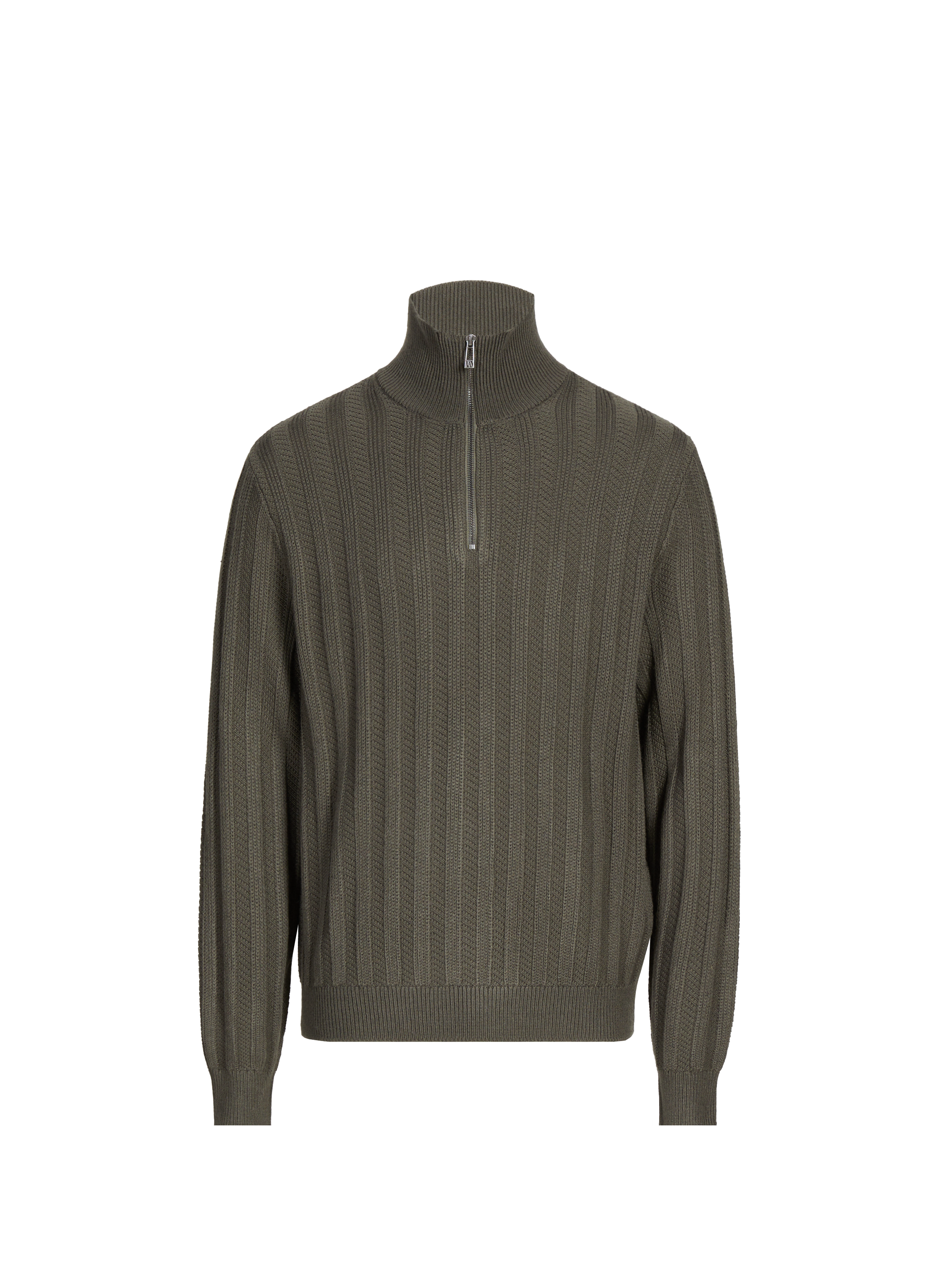 ARMANI EXCHANGE Wool blend zip-up sweater Green