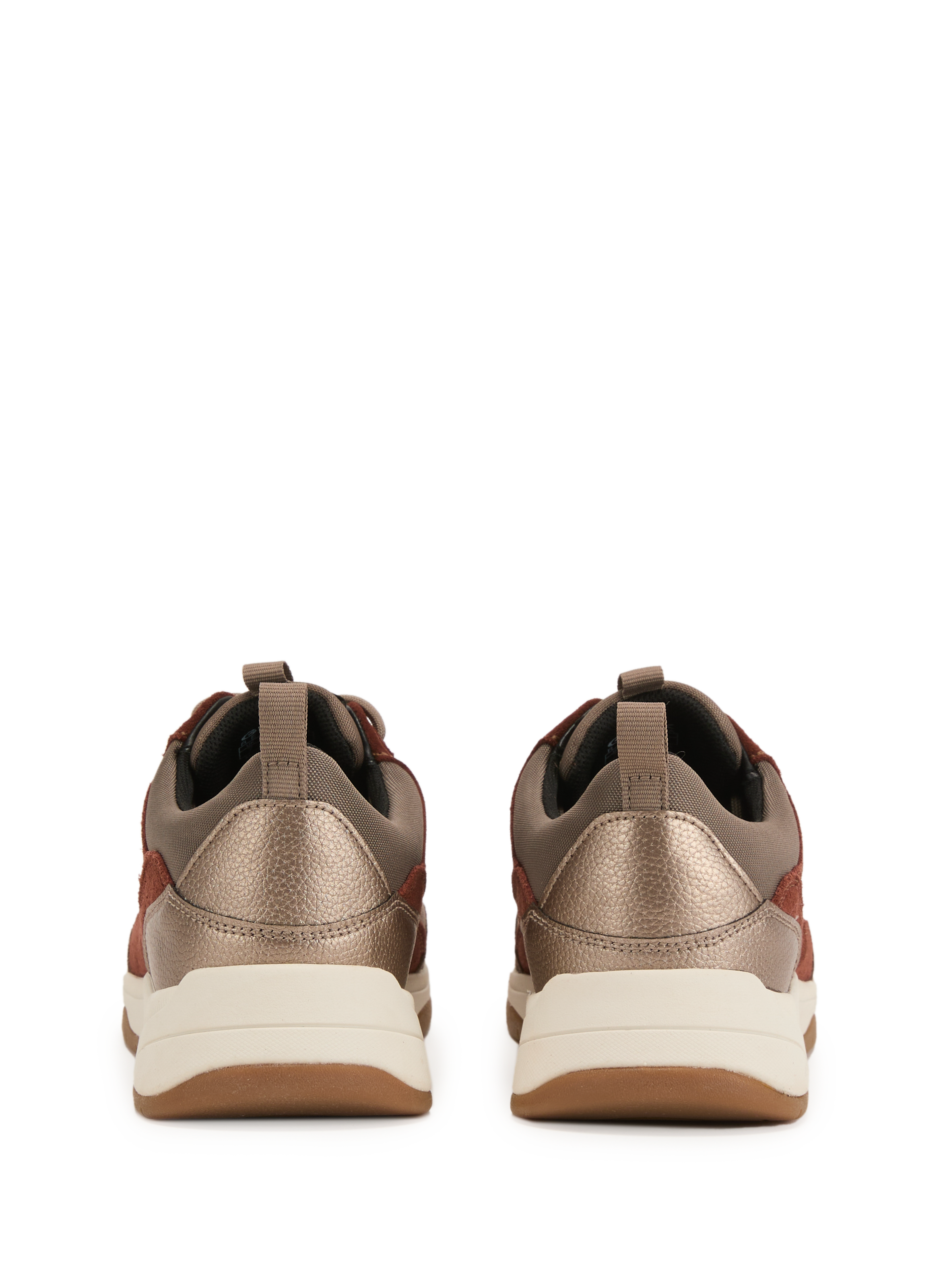 Mixed leather sneakers GEOX Grey