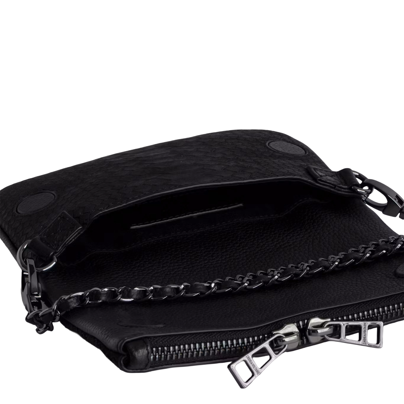 Sac bandoulière en cuir rock nano soft savage ZADIG&VOLTAIRE Noir