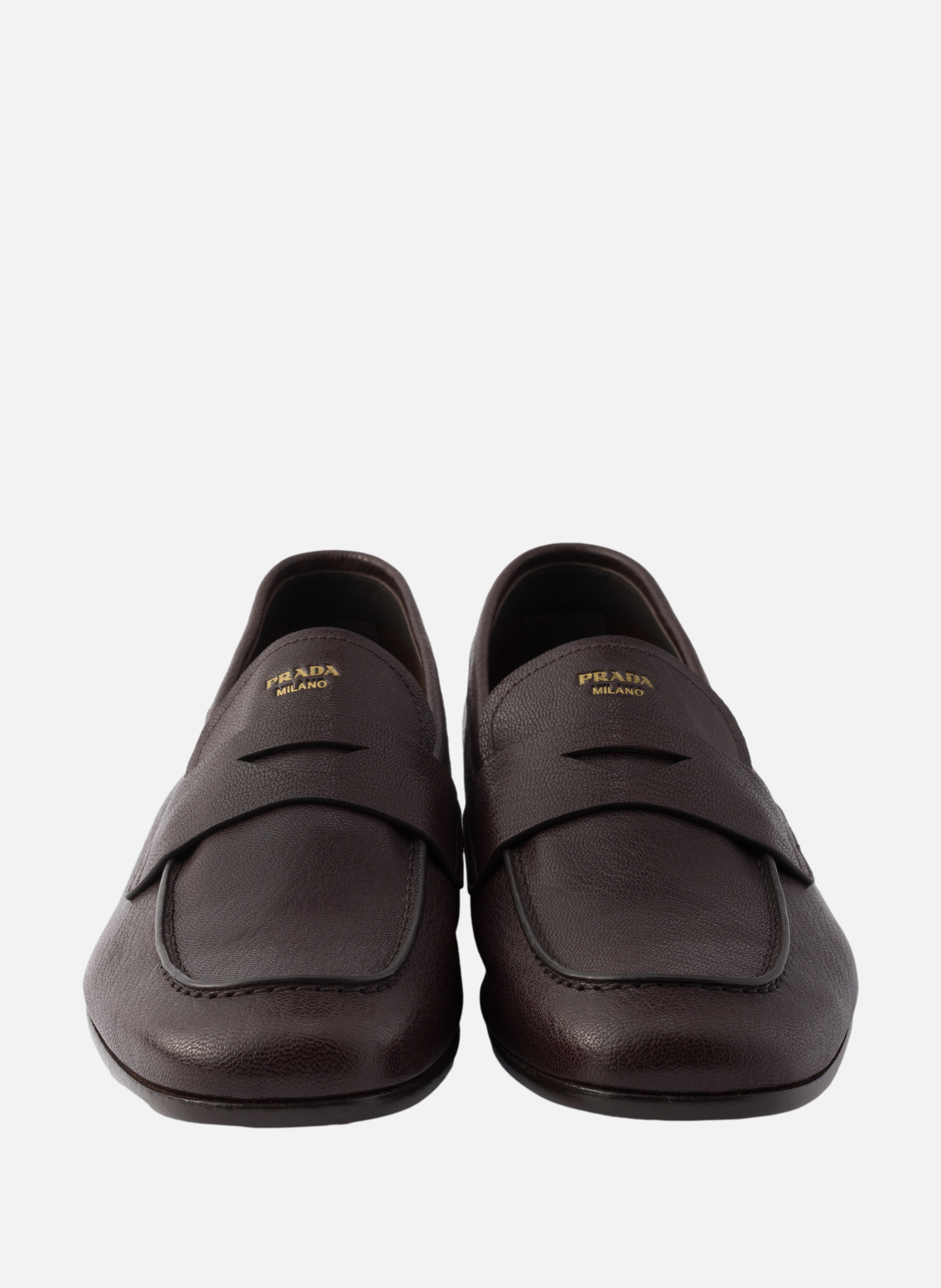 Mocassins en cuir PRADA Marron