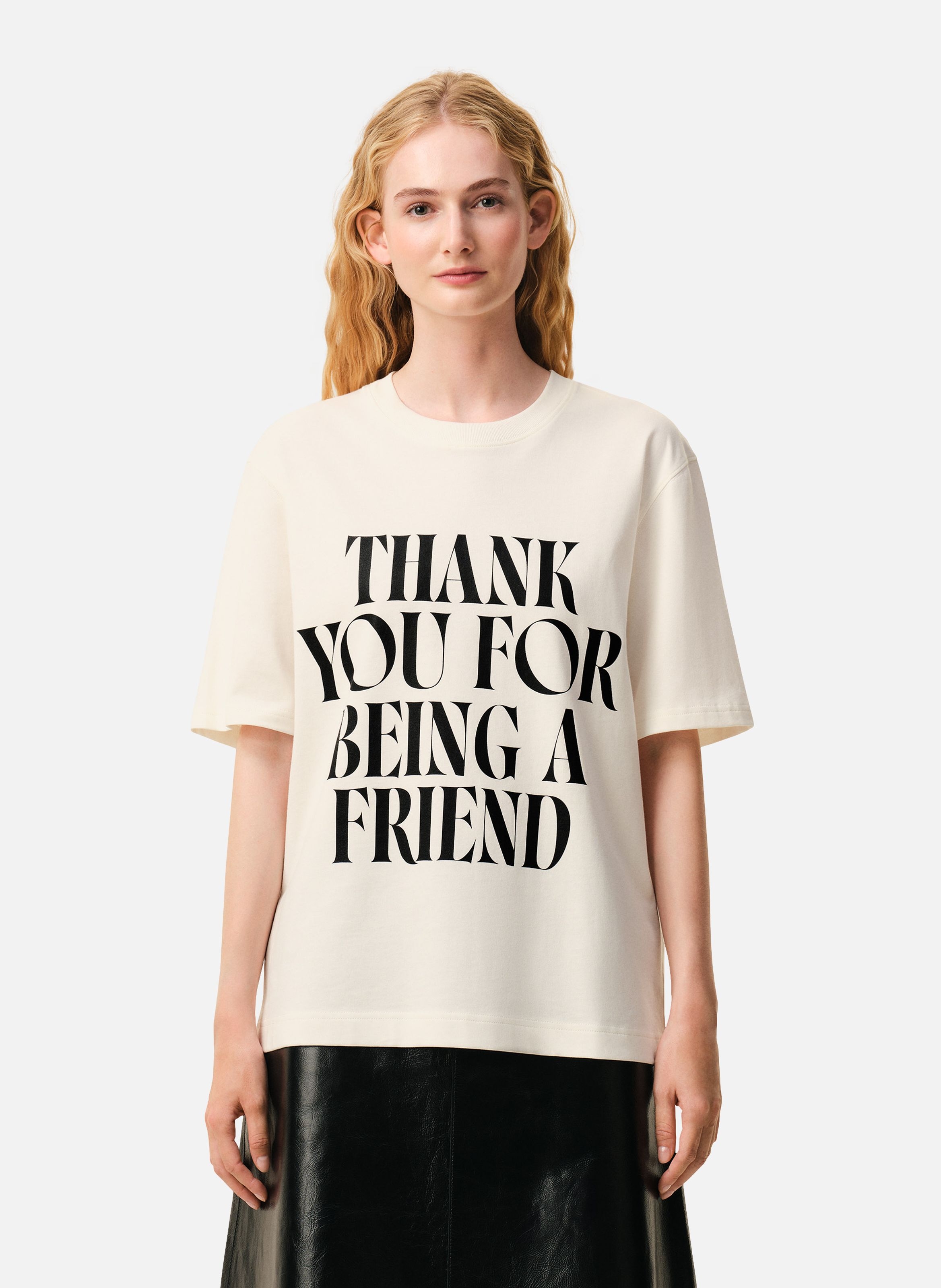 T-shirt imprimé signature unisexe en coton AMI PARIS Blanc