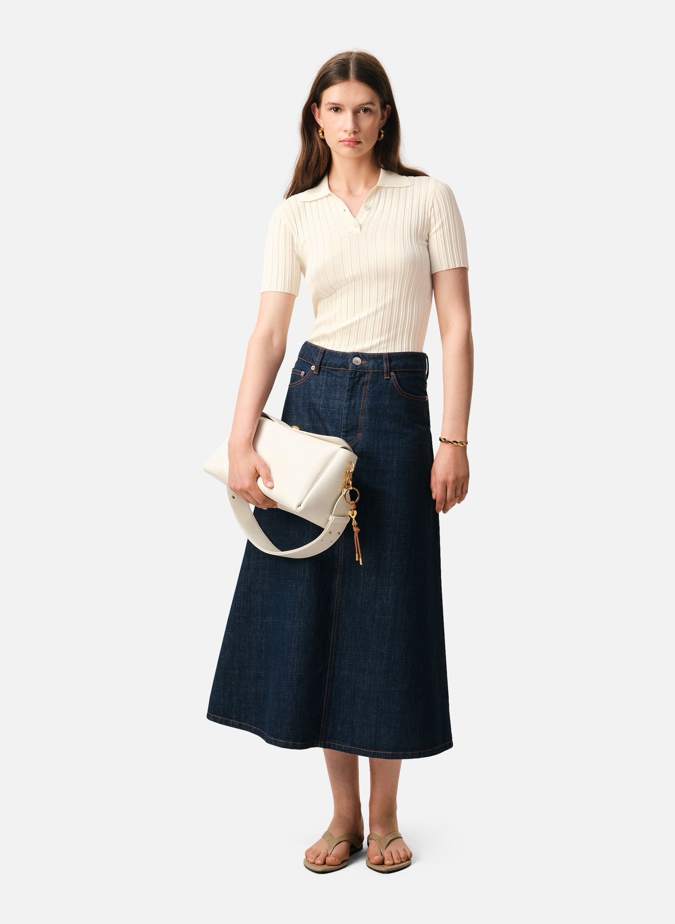 Polo manches courtes en maille AMI PARIS Blanc