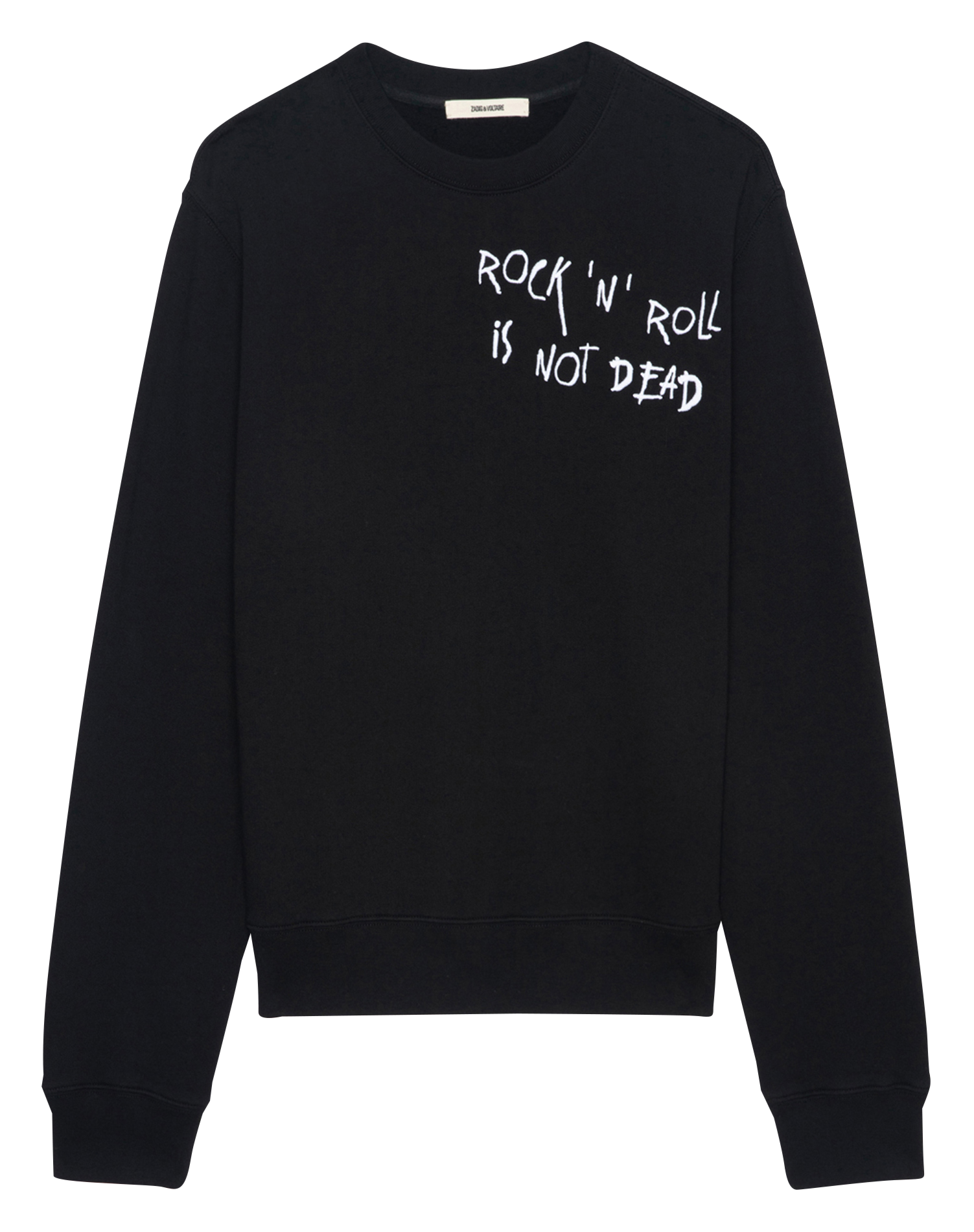 Sweat brodé en coton aime mo rock n roll ZADIG&VOLTAIRE Noir