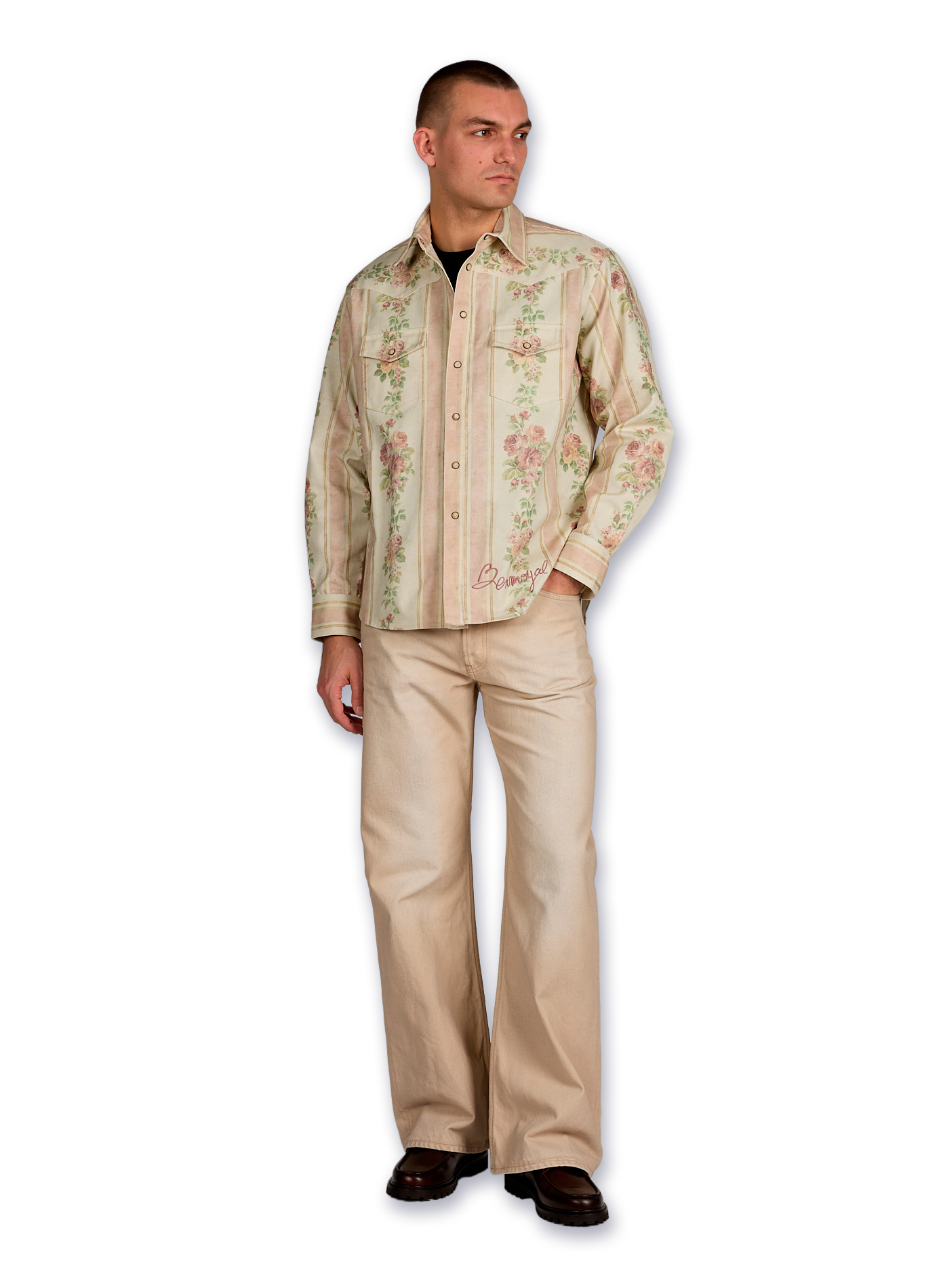 Classic collar cotton overshirt BENJAMIN BENMOYAL White